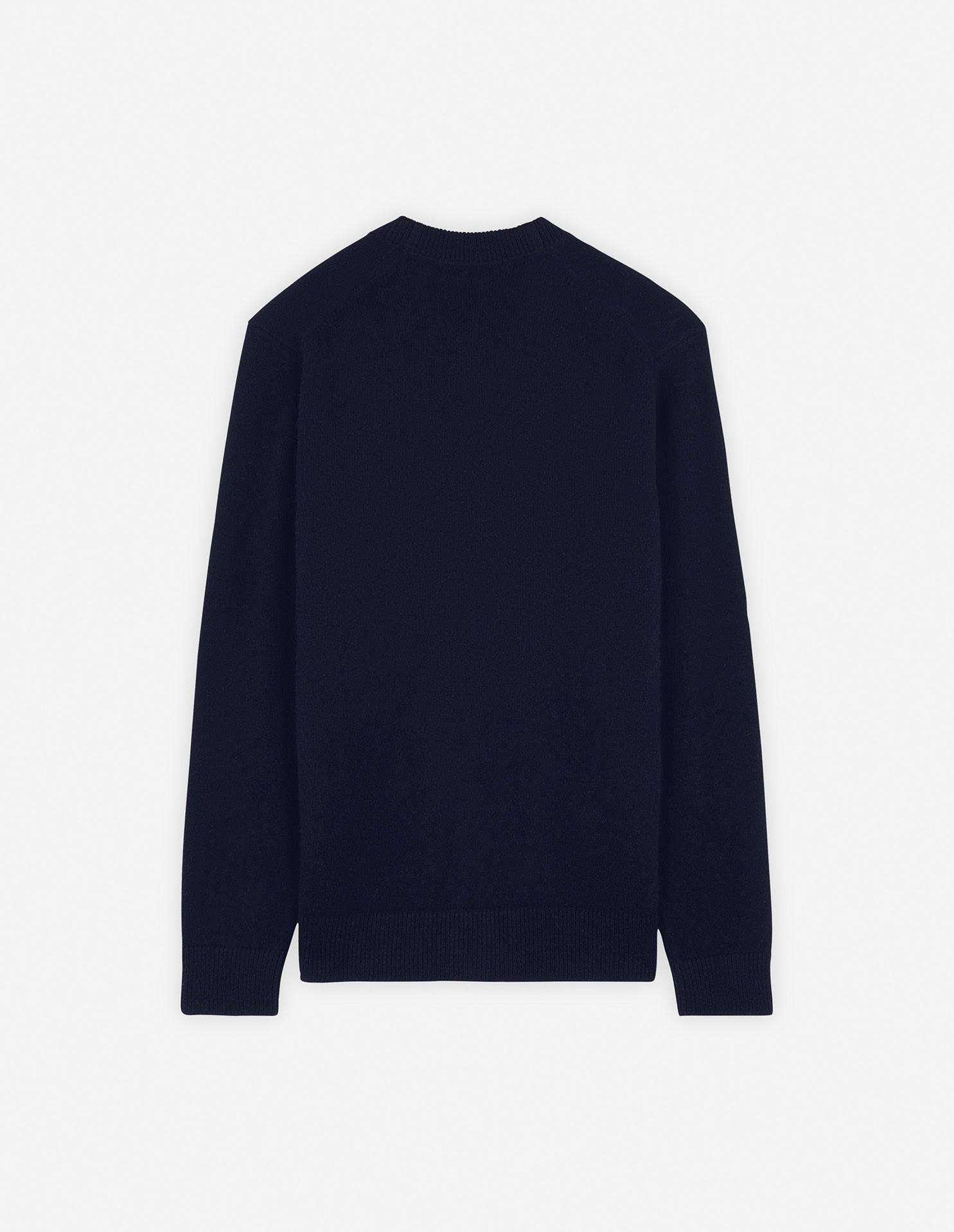 Shop Maison Kitsuné Bold Fox Head Patch Regular Cardigan In Lambswool In Navy