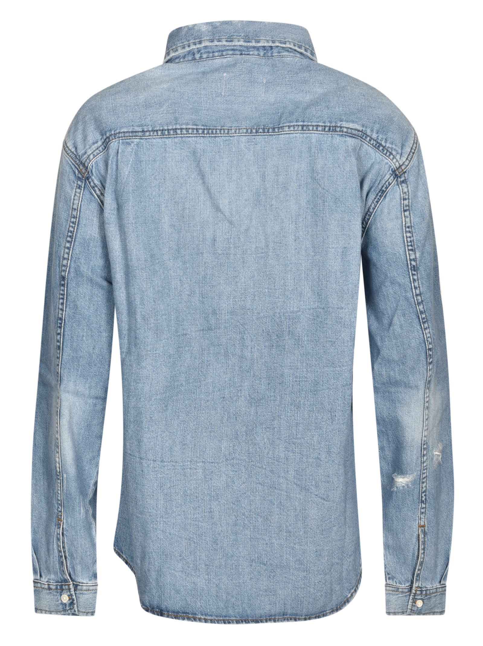 Shop Frame Denim Oversized Shirt In Hdlk Azzurro