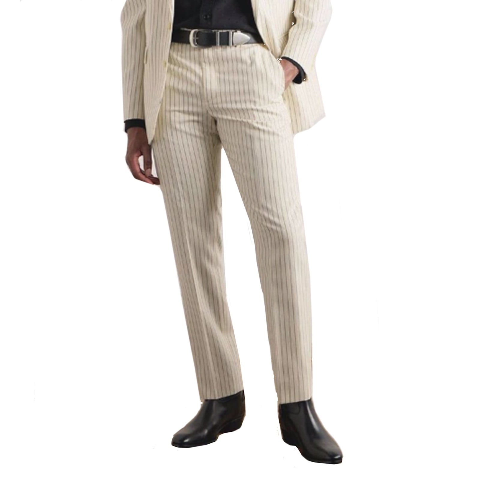 Celine Wool Striped Pants With Flared Legs And Classic Fit In White