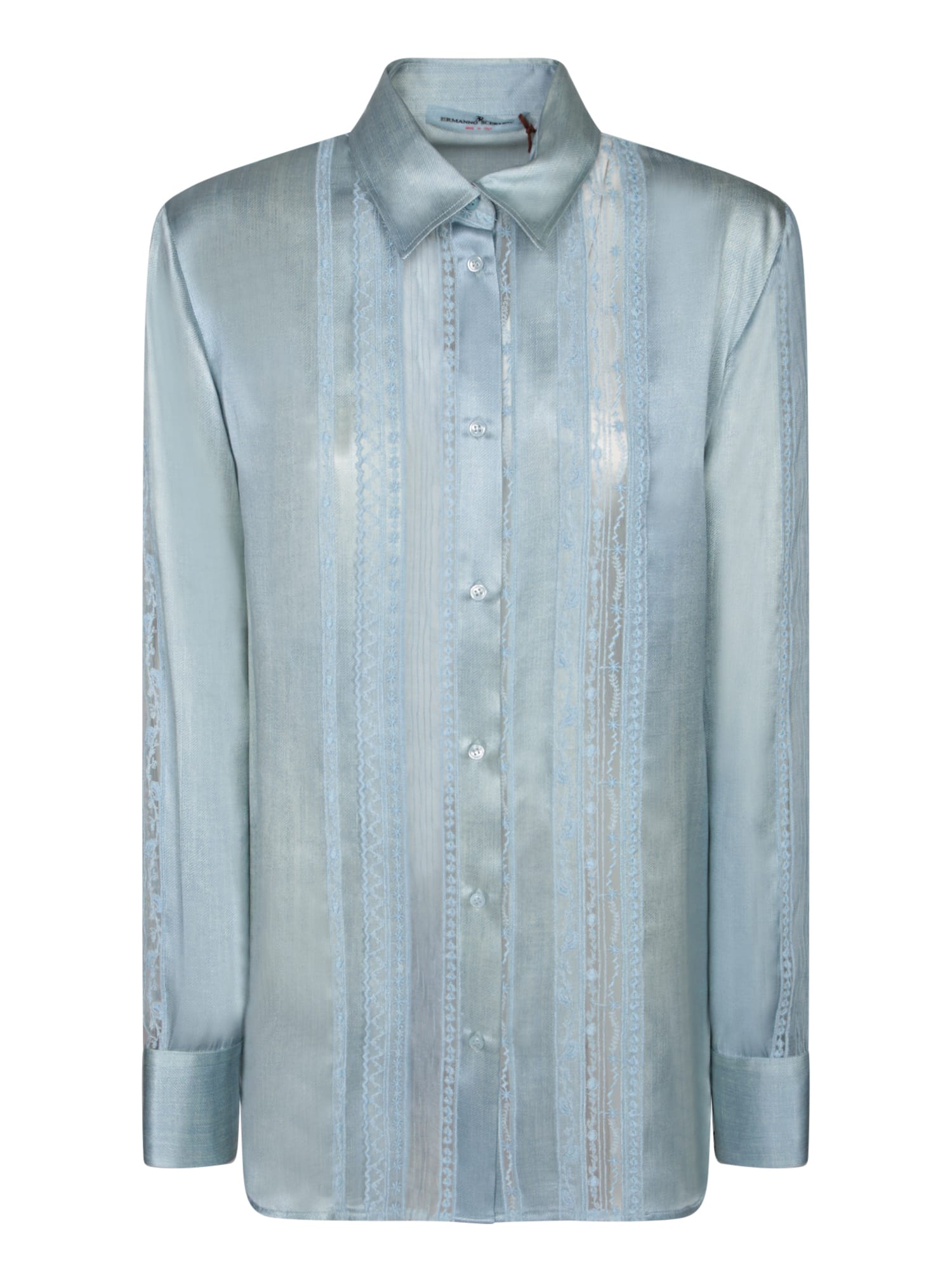 Blue Print Silk Shirt