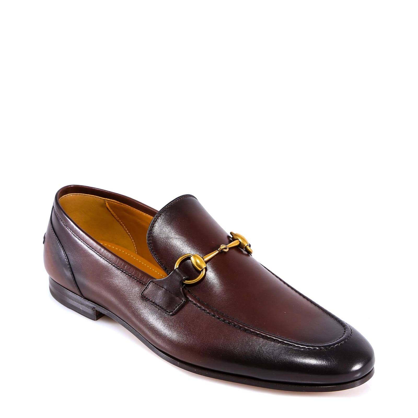 Gucci Jordan Horsebit-detail Leather Loafers In Brown
