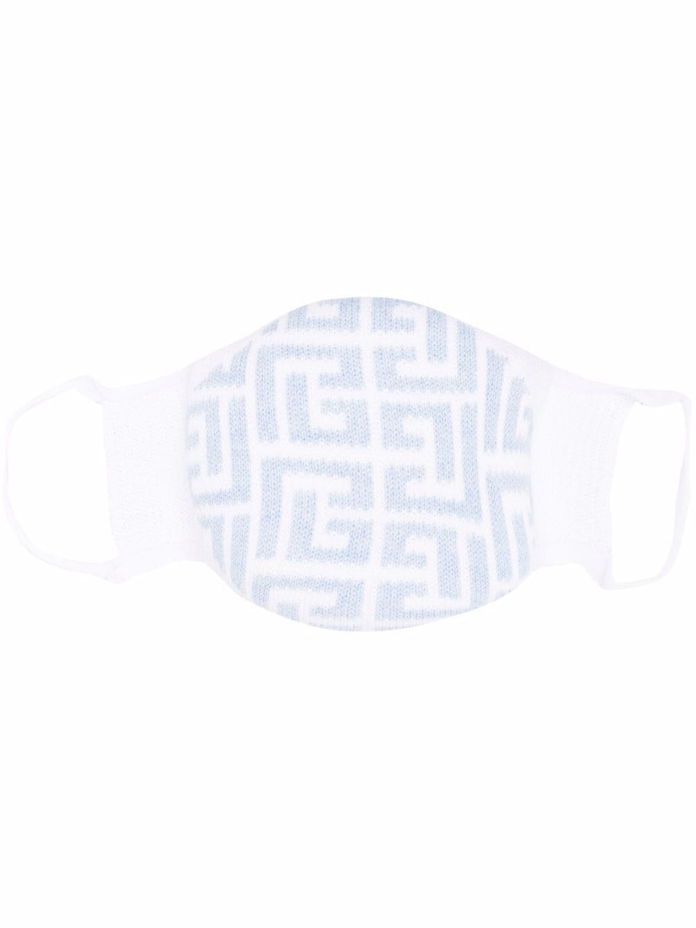 Balmain Light Blue And White Monogram Face Mask