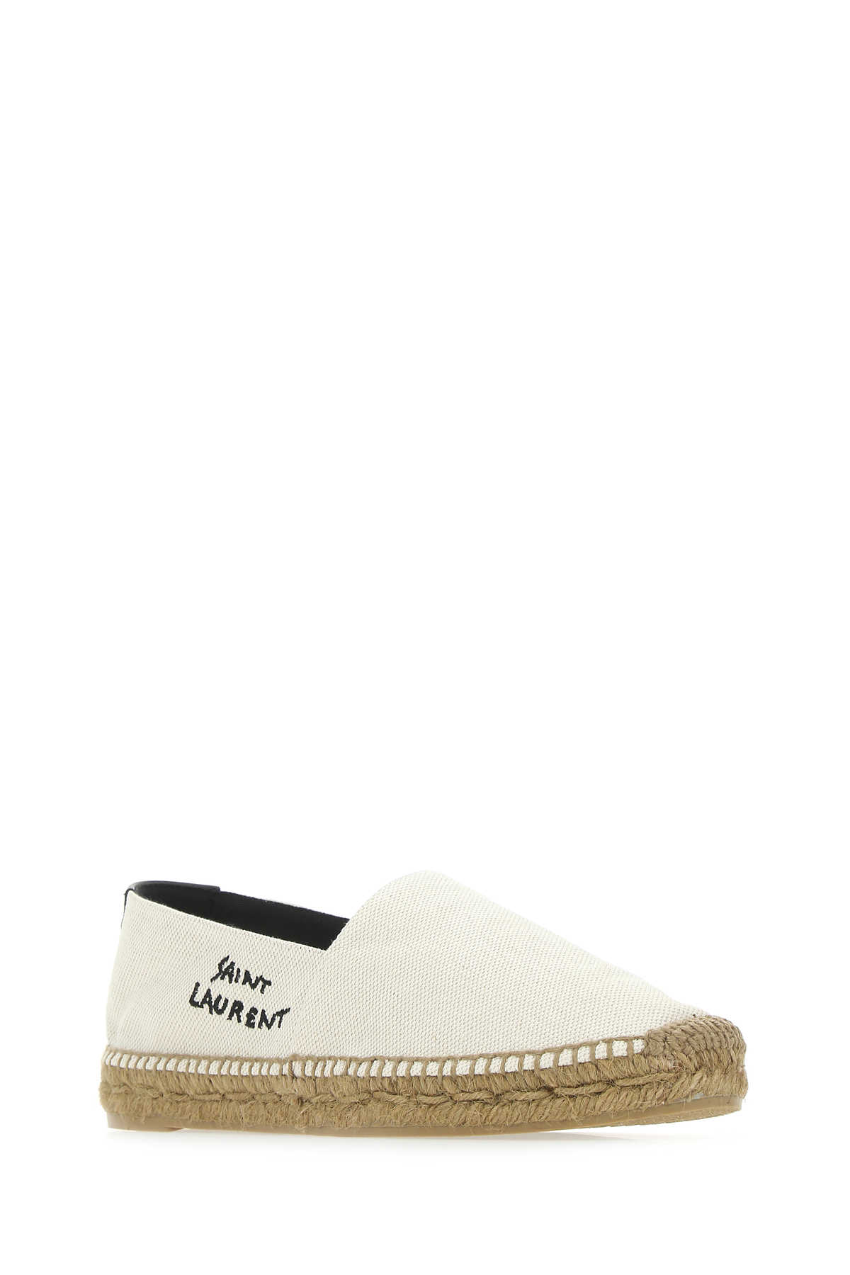 Shop Saint Laurent Sand Canvas Espadrilles In 9380