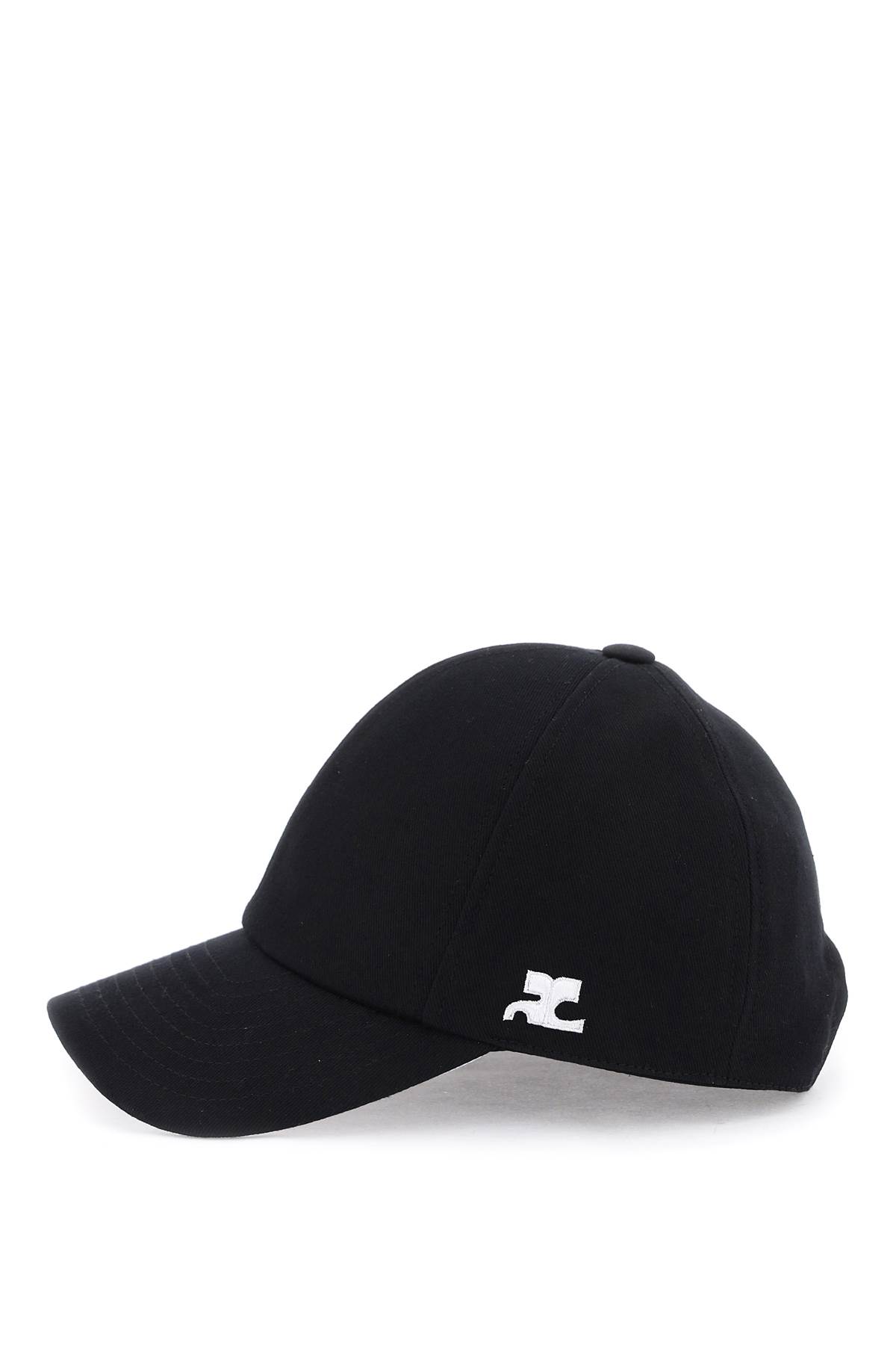 Shop Courrèges Cotton Baseball Cap In Black