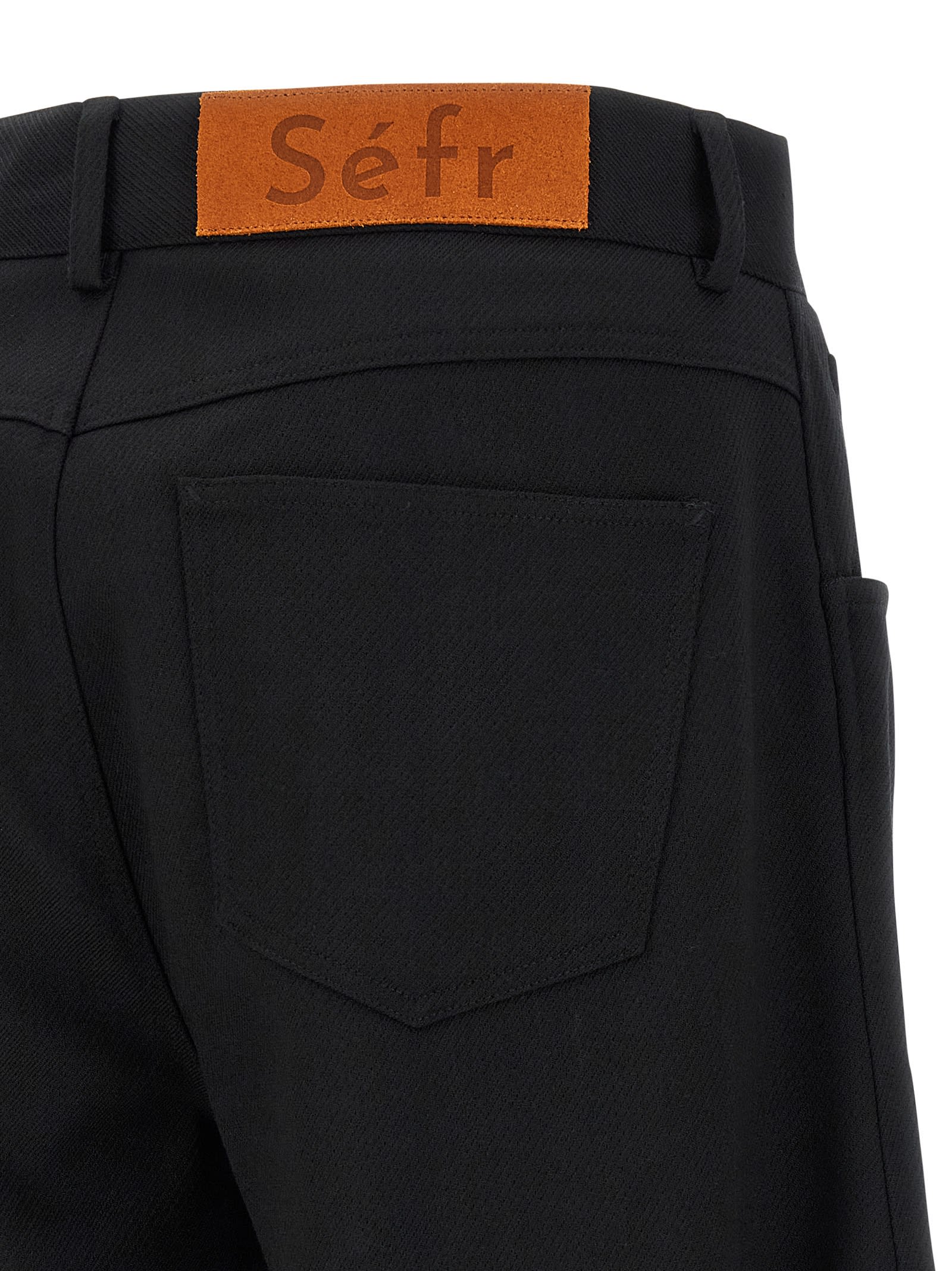 Séfr Wide-leg Casual Pants In Black