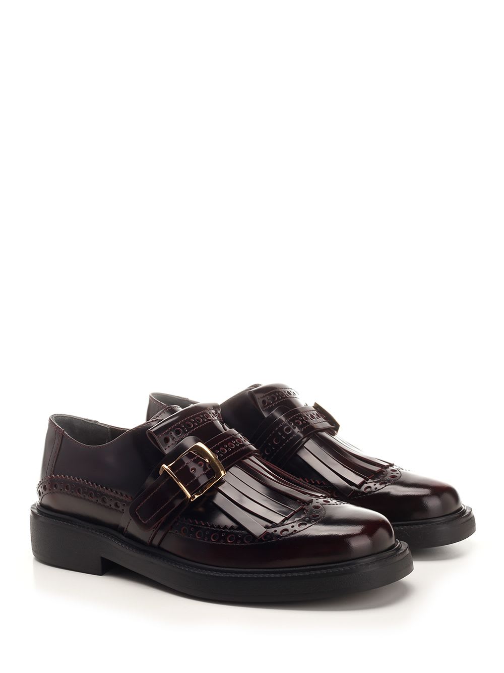 Shop Tod's Monkstrap Shoes In Brown