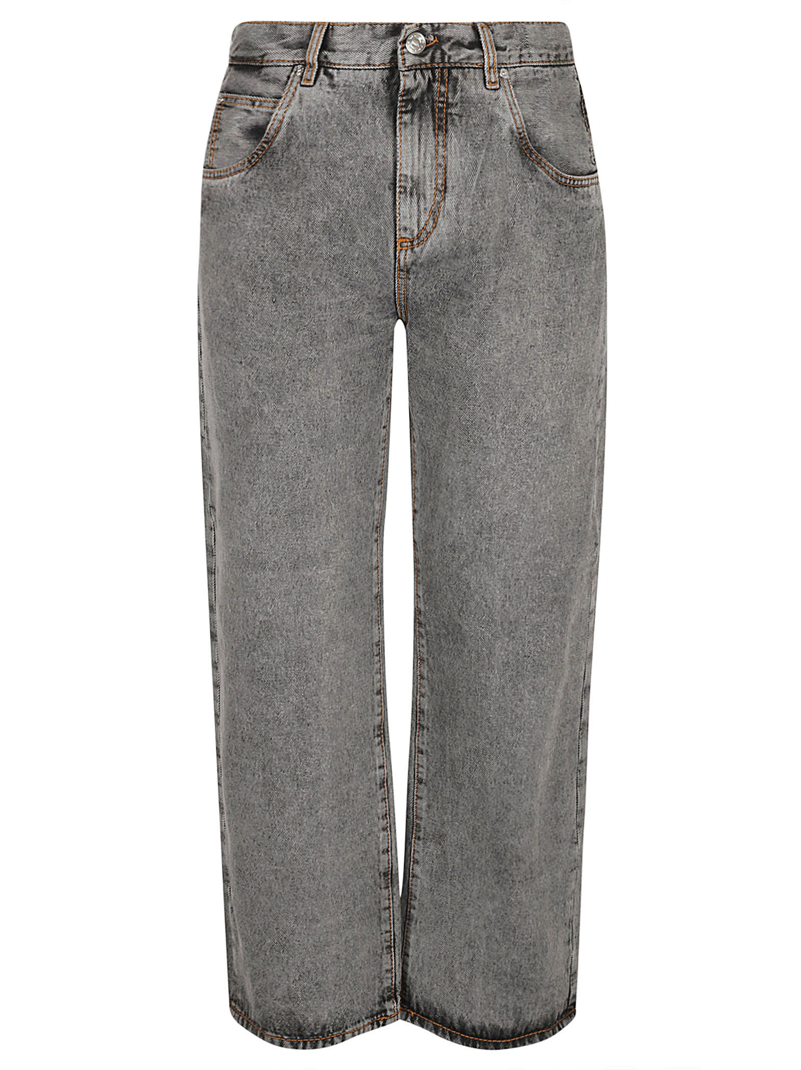 Shop Etro Logo Embroidery Jeans In Grey
