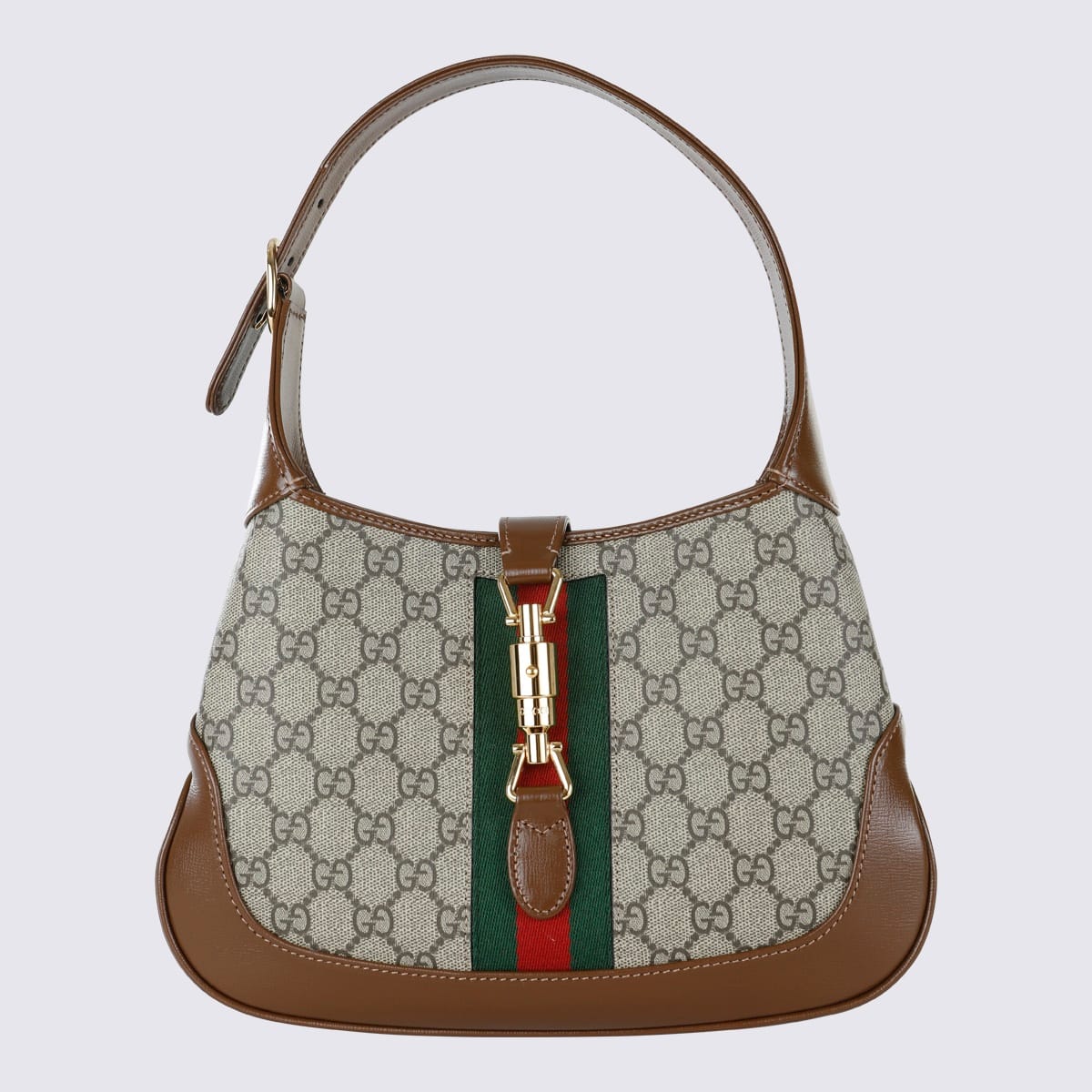 Gucci Ebony Leather And Cotton Blend Jackie 1961 Medium Shoulder Bag