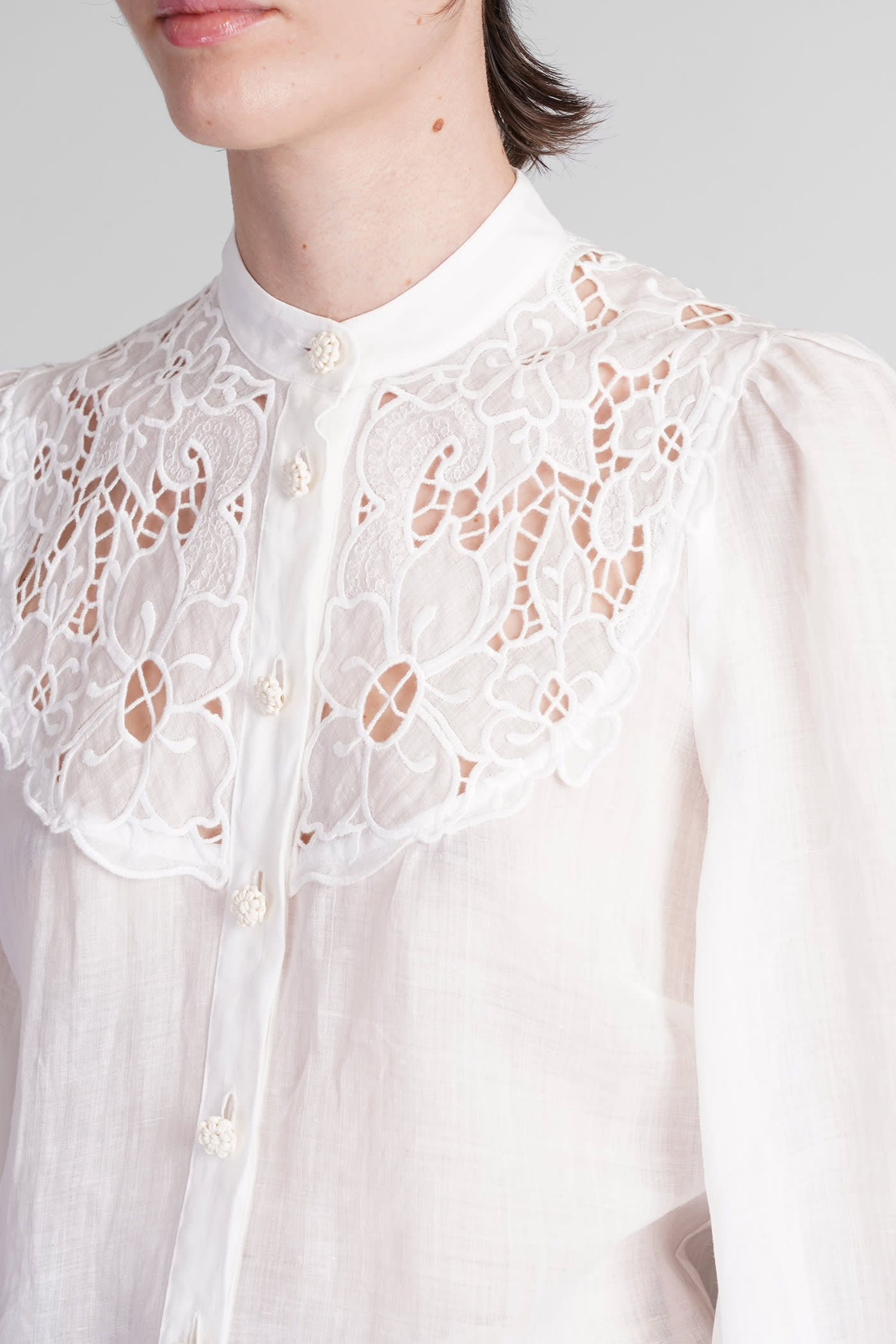 Shop Zimmermann Shirt In White Ramie