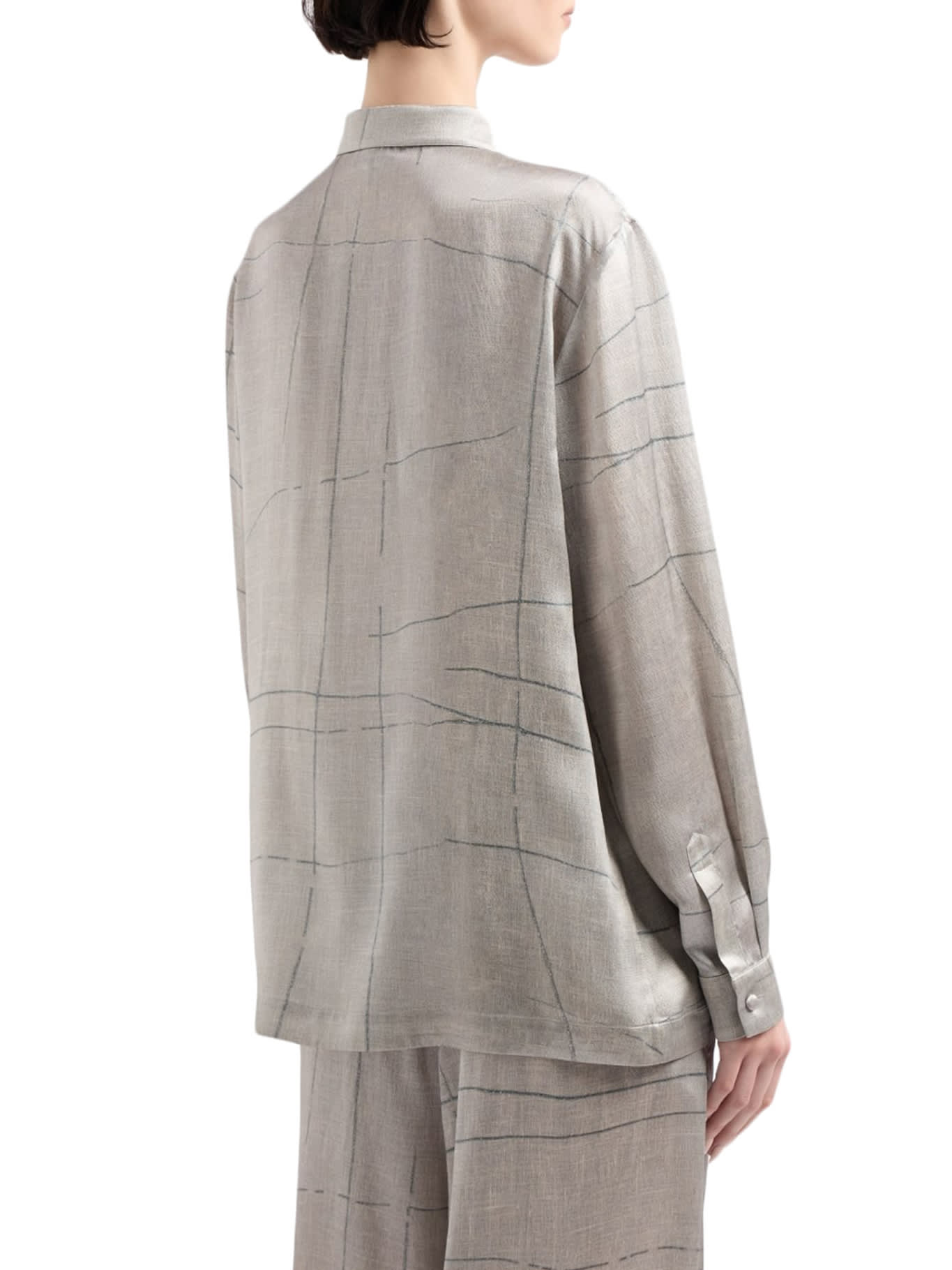 Giorgio Armani Silk Shirt In Grey