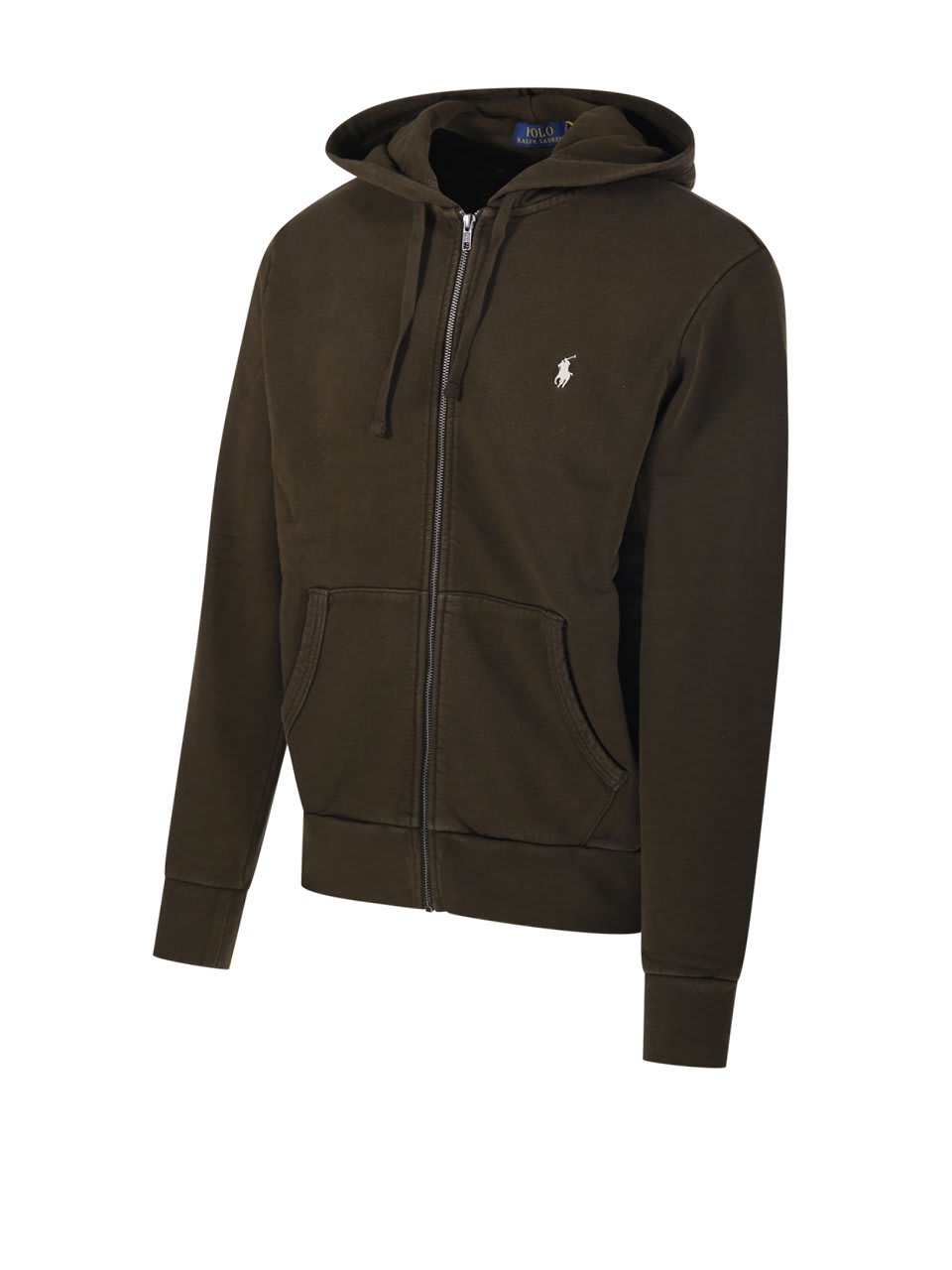 Shop Polo Ralph Lauren Pony Embroidered Zip-up Hoodie In Verde