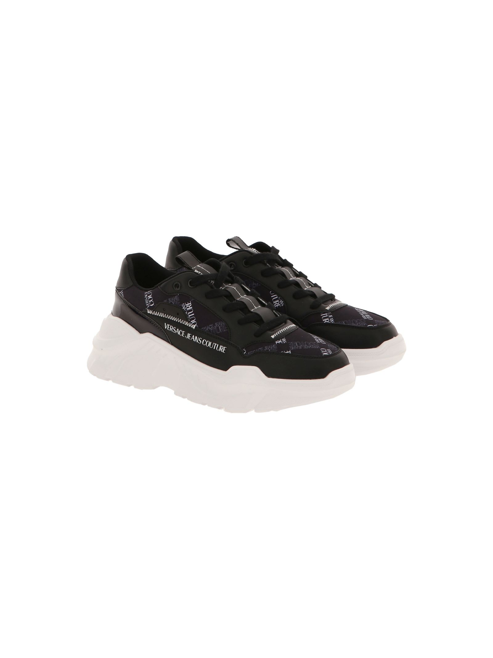 Versace Jeans Couture Sneakers In Black/white