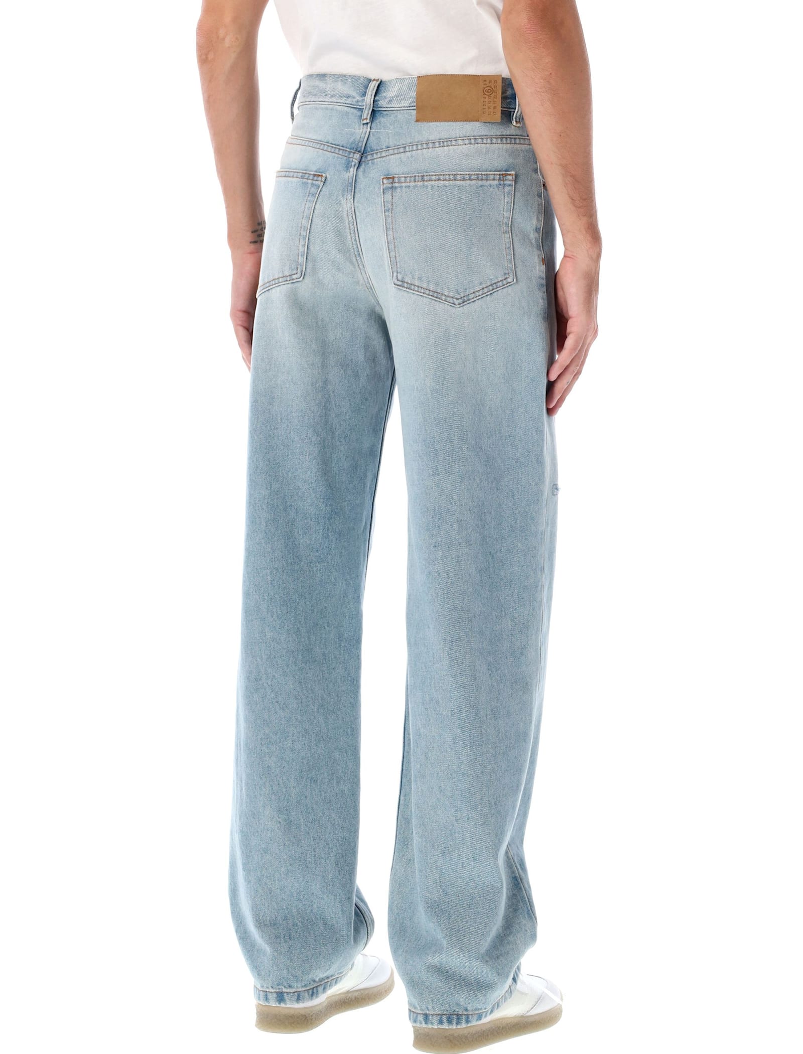 Shop Mm6 Maison Margiela Slim Denim In Light Blue