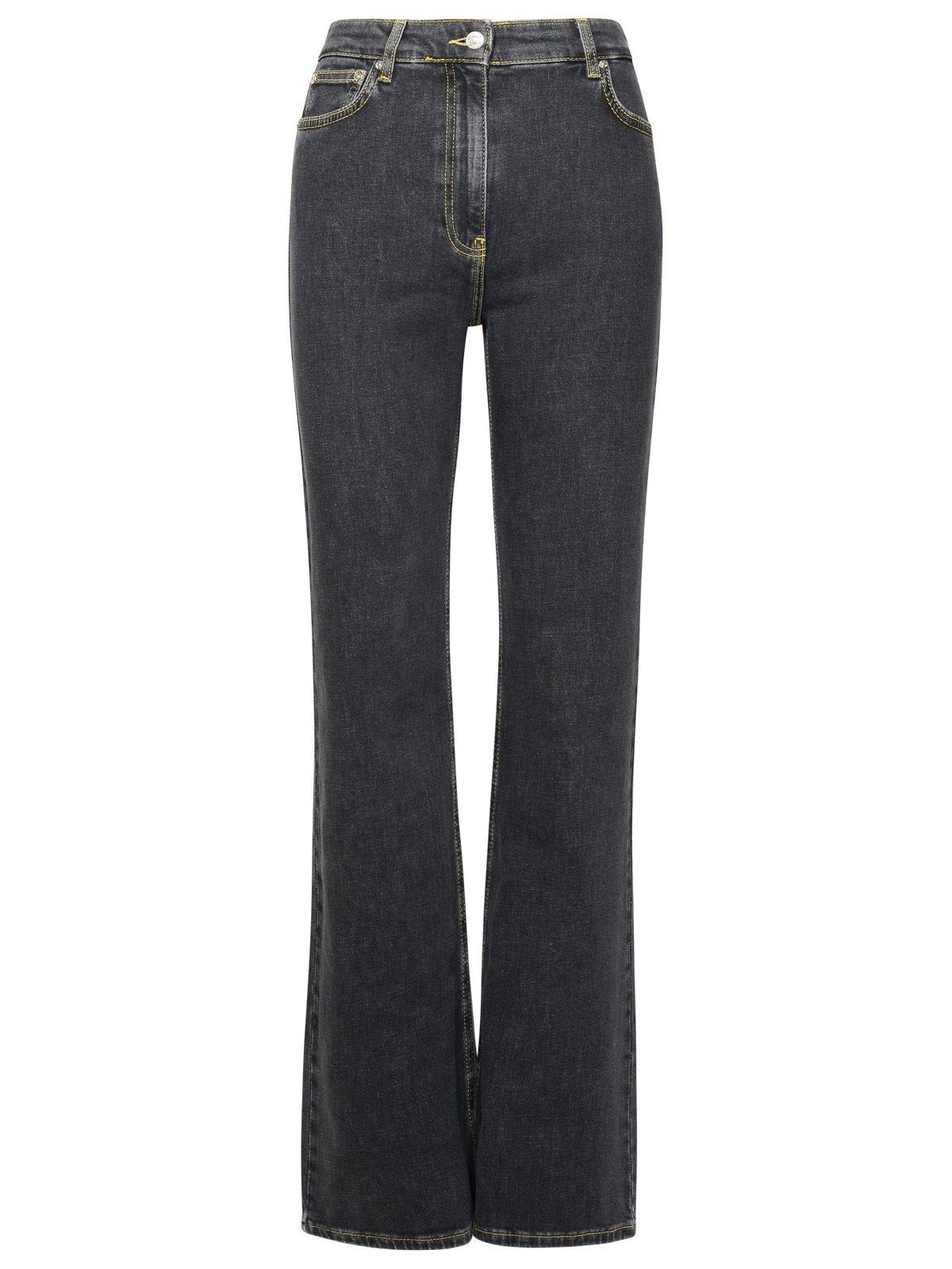 Shop M05ch1n0 Jeans Jeans High Wiast Denim Jeans In Black