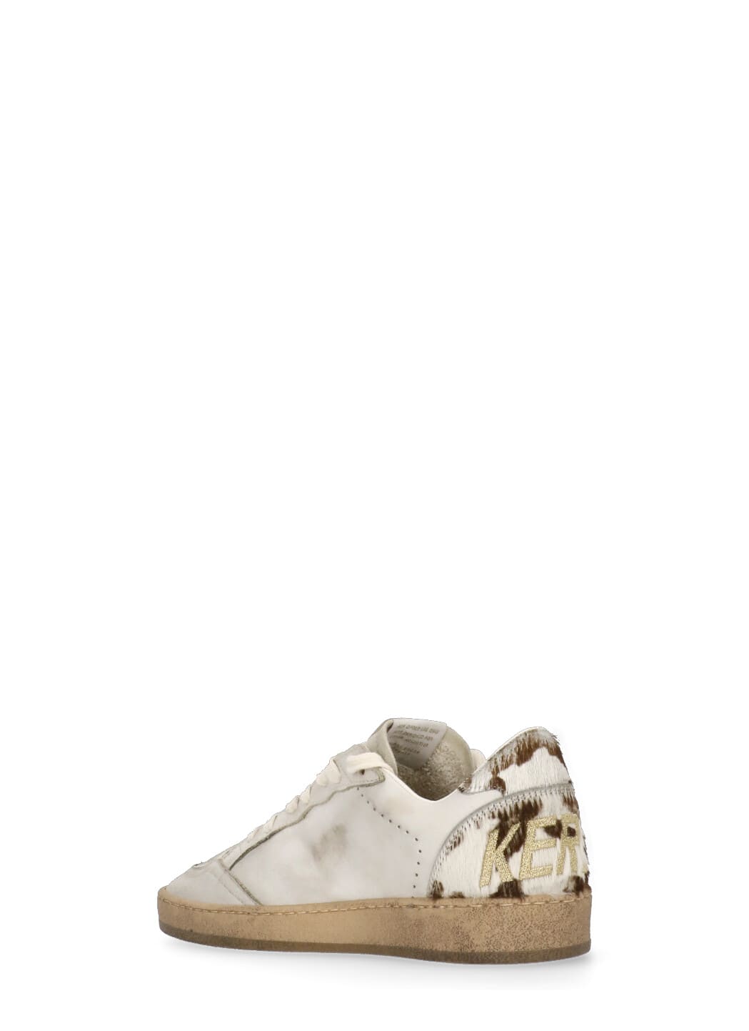 Golden Goose Low Top Sneakers With Perforated Toe And Star In Neutral
