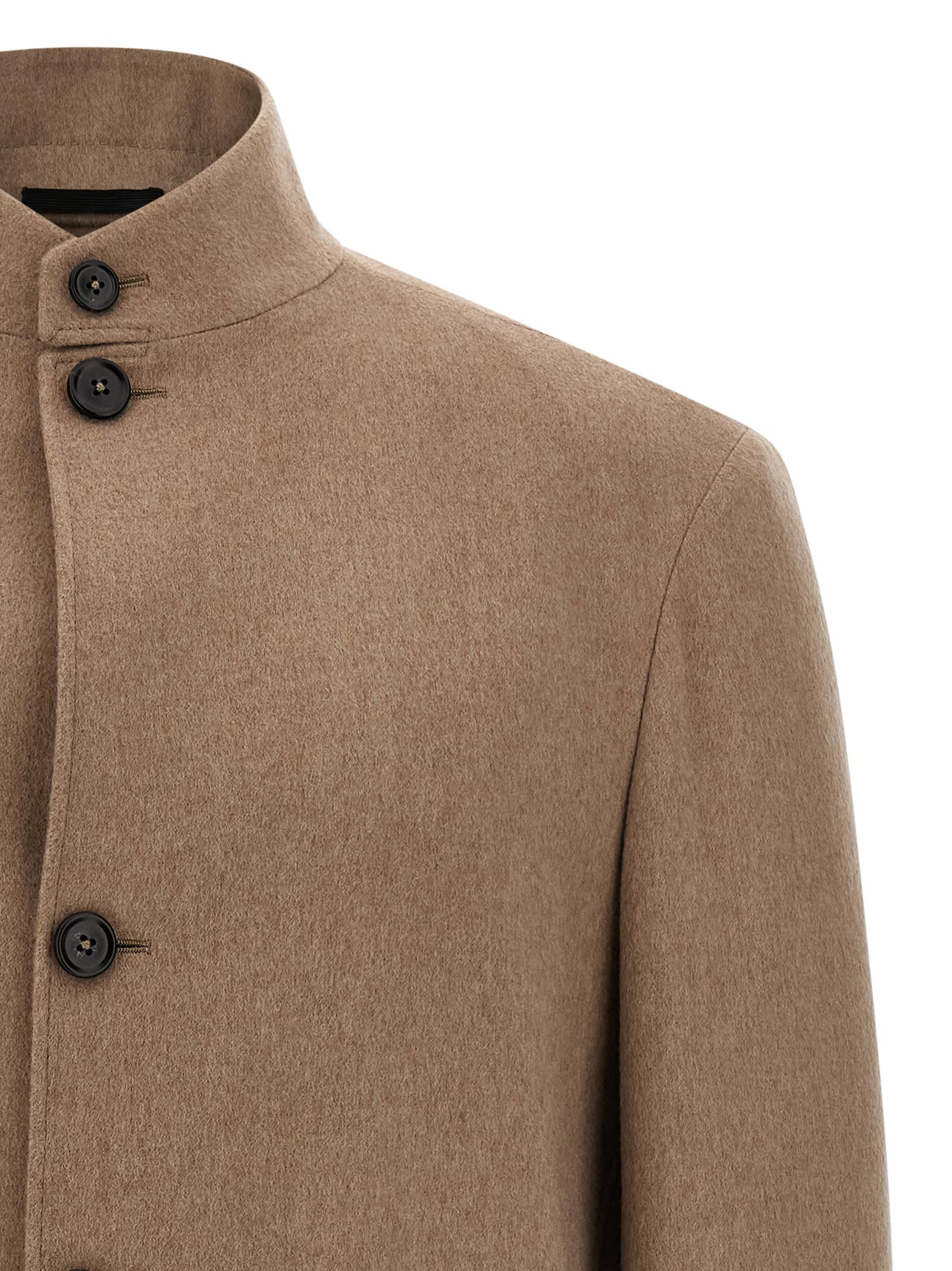 Zegna Il Conte Puffer Jackets Beige In Brown