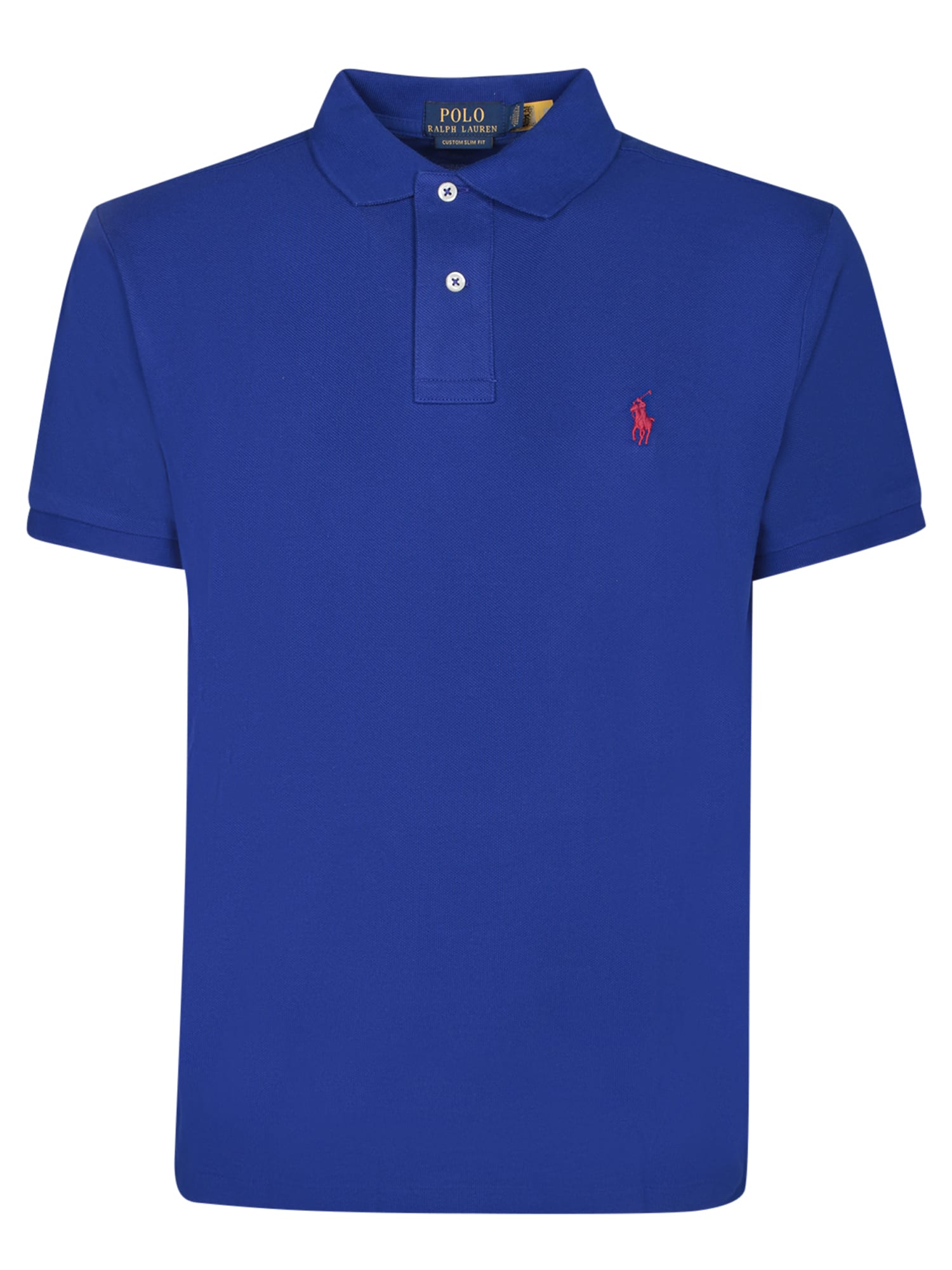 Shop Polo Ralph Lauren Electric Blue Piquet Polo Shirt By
