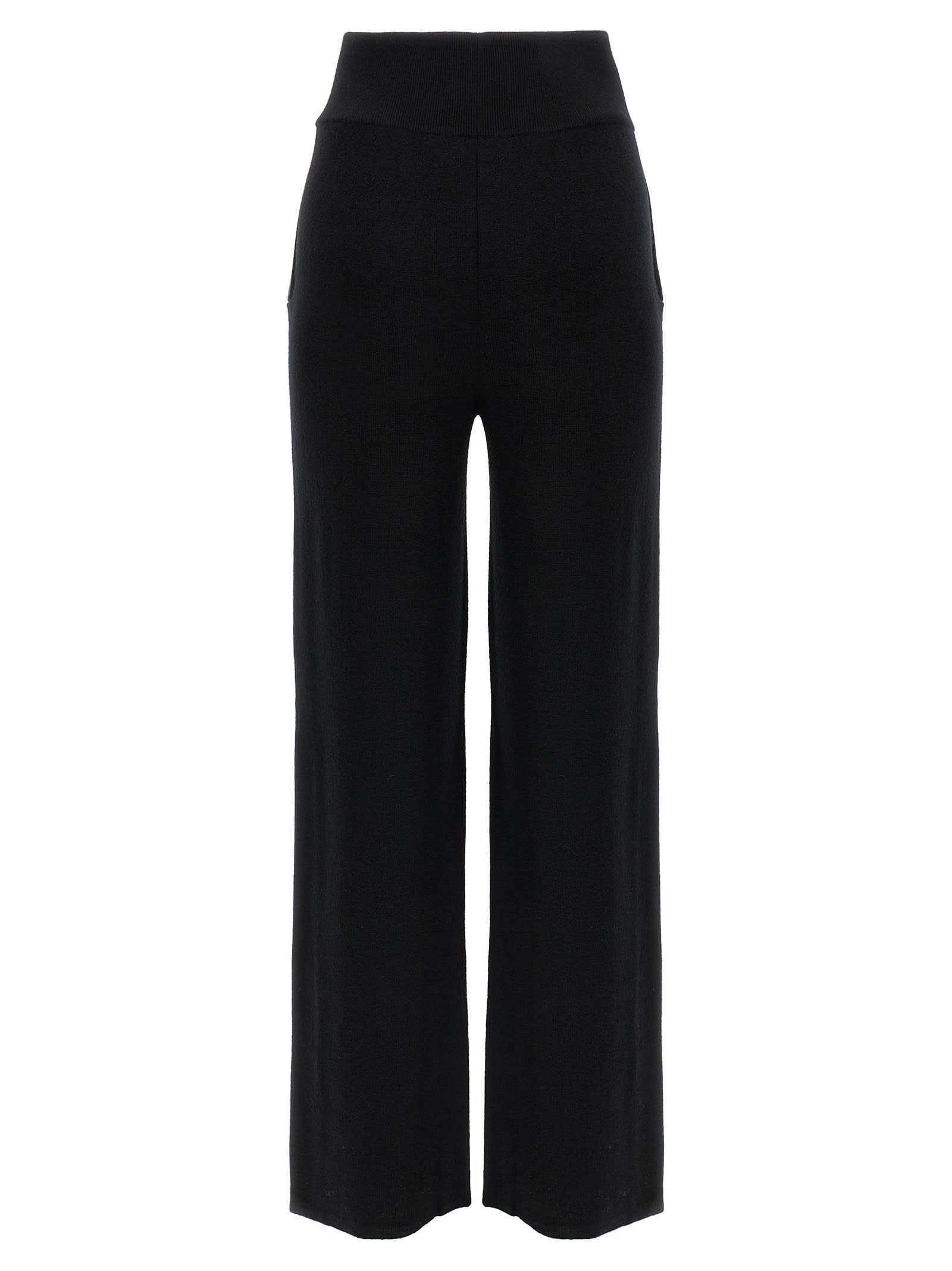 Perfect Moment Womens Black Chalet Wide-leg Knitted Merino-wool Trousers