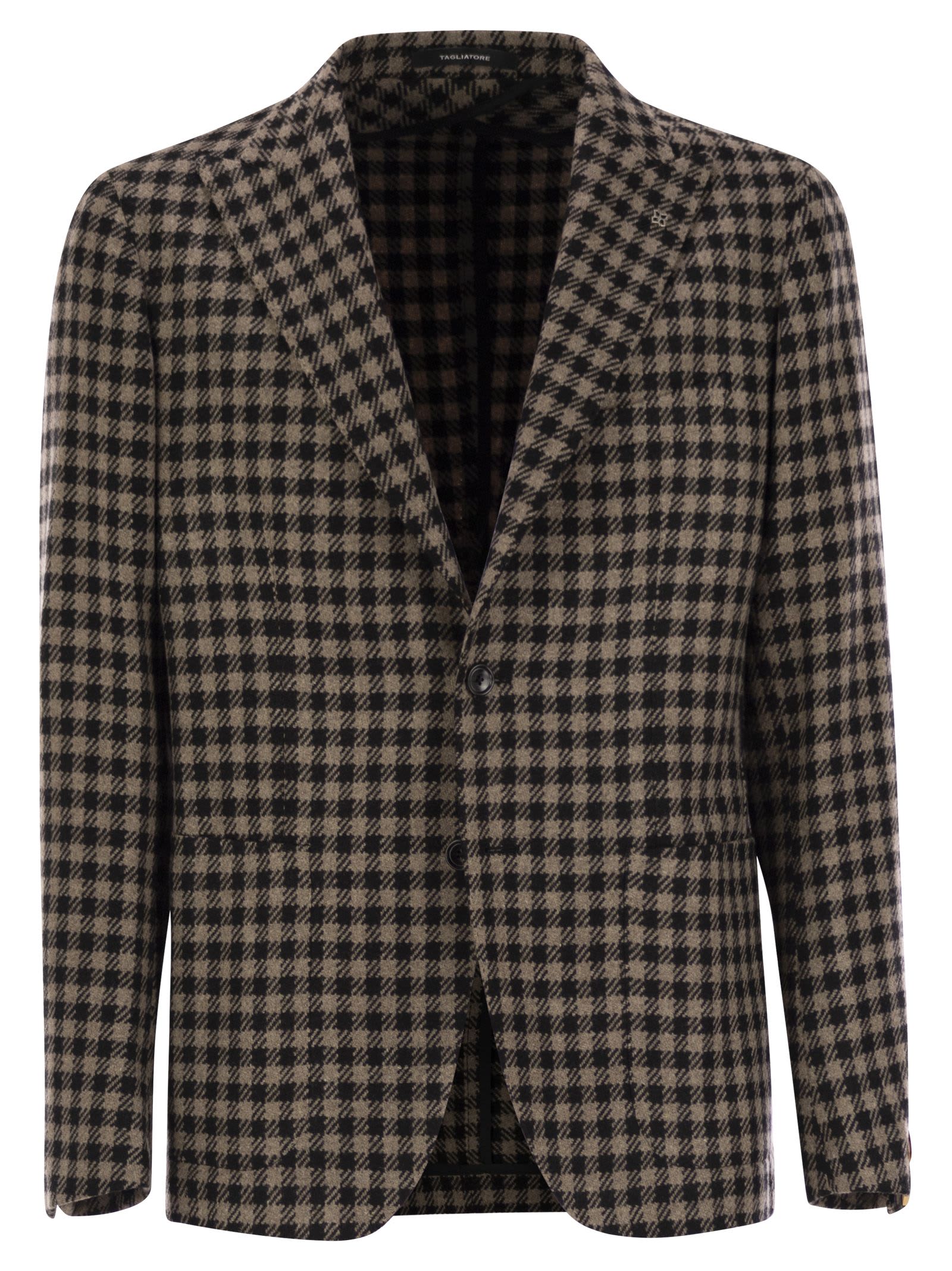 Tagliatore Single-breasted Blazer In Black/beige