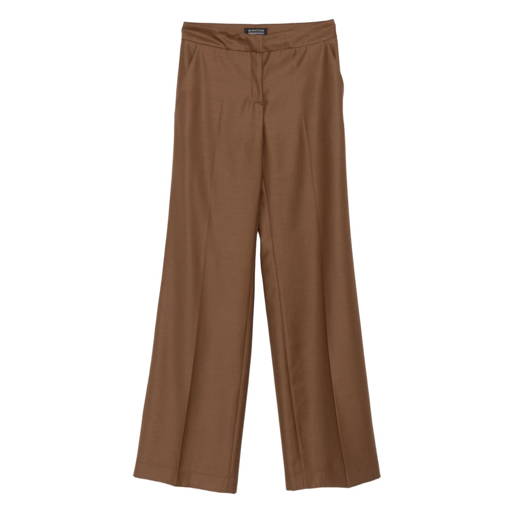 Gianluca Capannolo Pleated Zipper Casual Pants In Brown