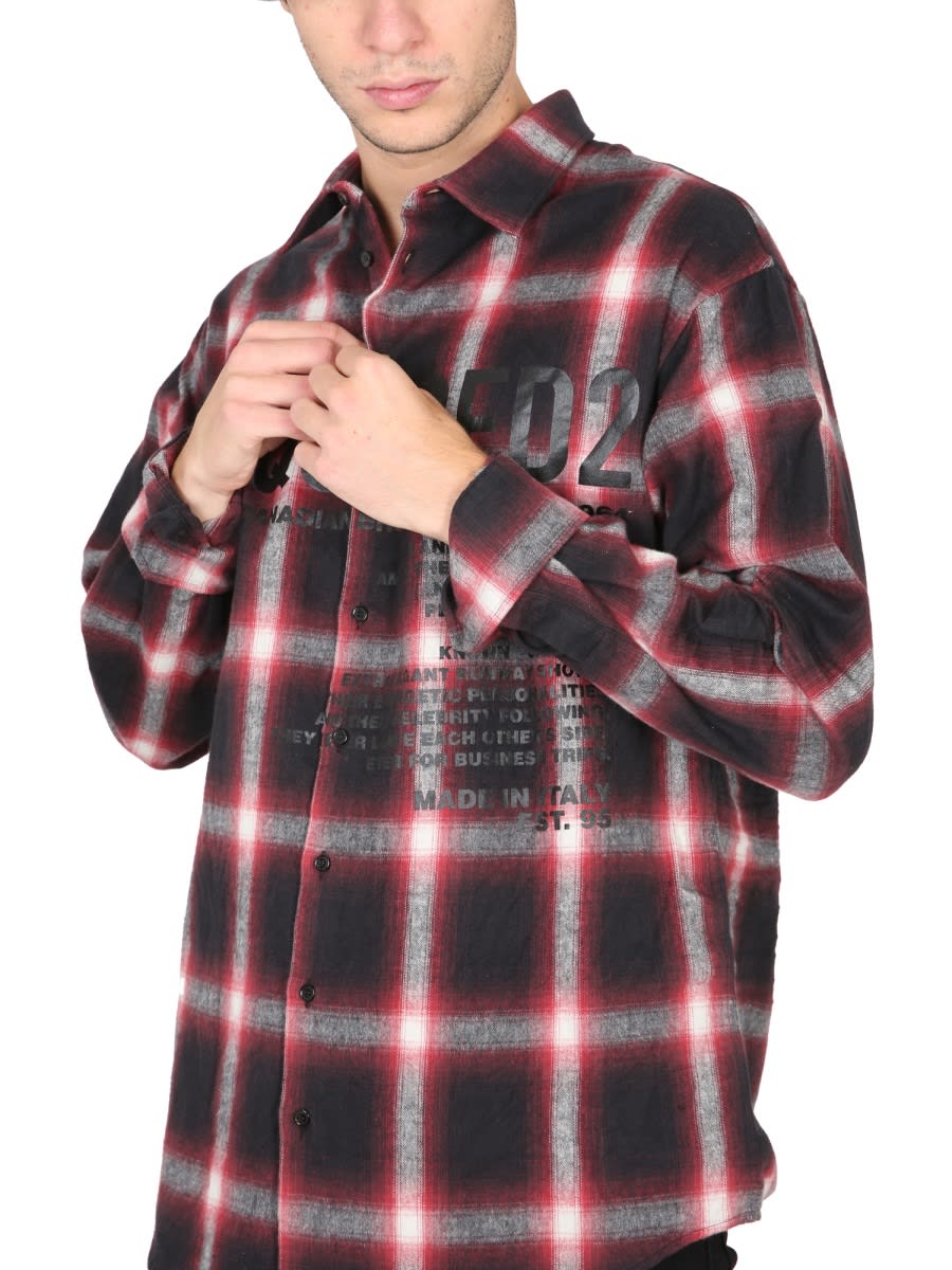 Dsquared2 Drop Shoulder Shirt In Multicolour