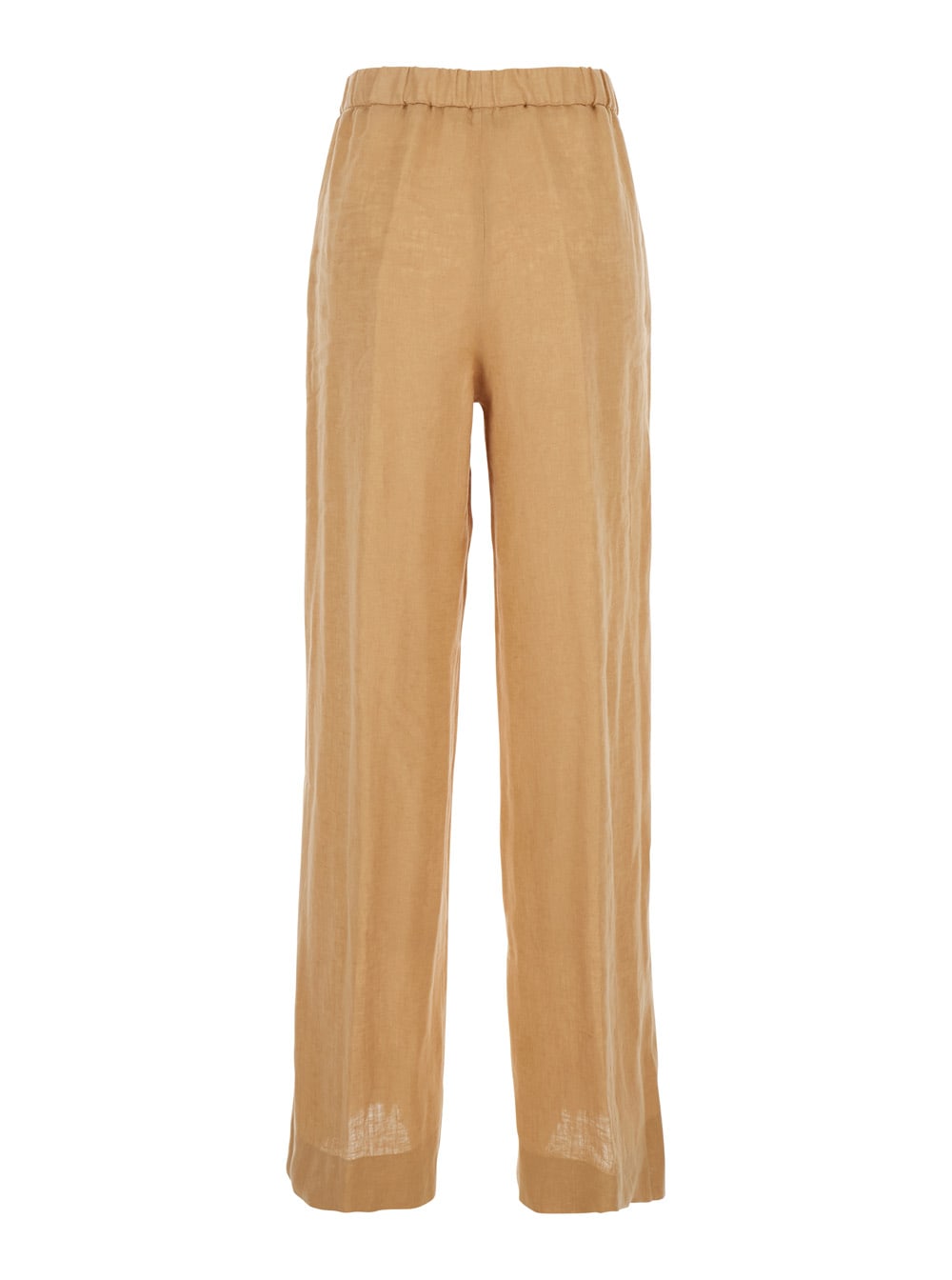 Antonelli Rocchette Beige Linen With Elastic Waist In Linen Woman In Beige