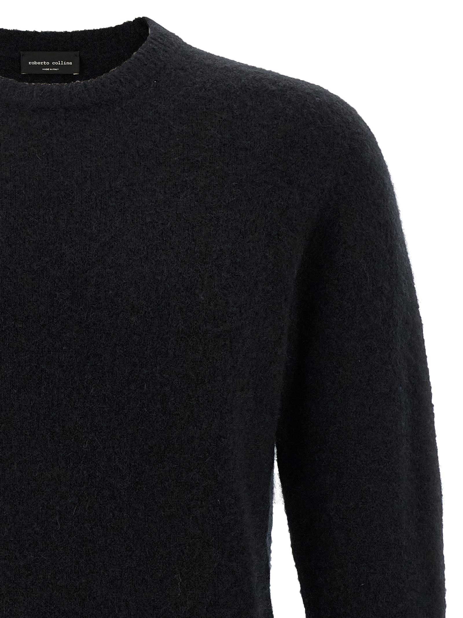 Roberto Collina Crew Neck Long-sleeved Sweater In Black