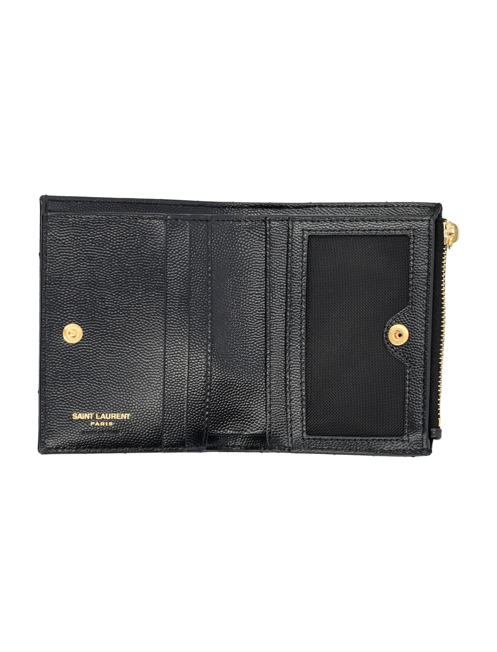 Saint Laurent Cassandre Bi-fold Wallet In Black