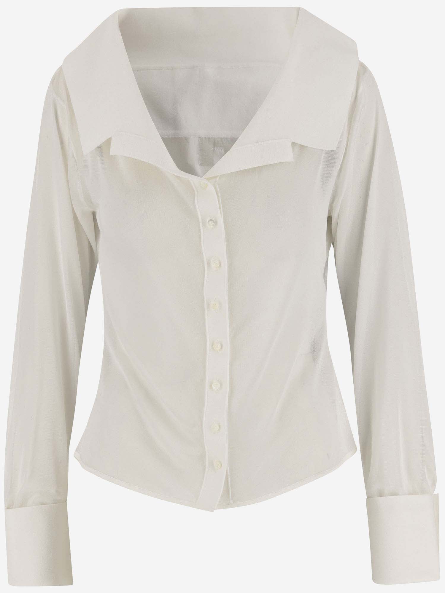 Jacquemus Stretch Viscose Shirt In White