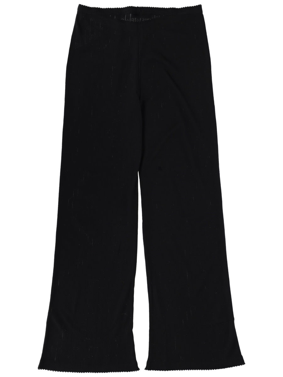 Rotate Birger Christensen Pointelle Leggings In Black