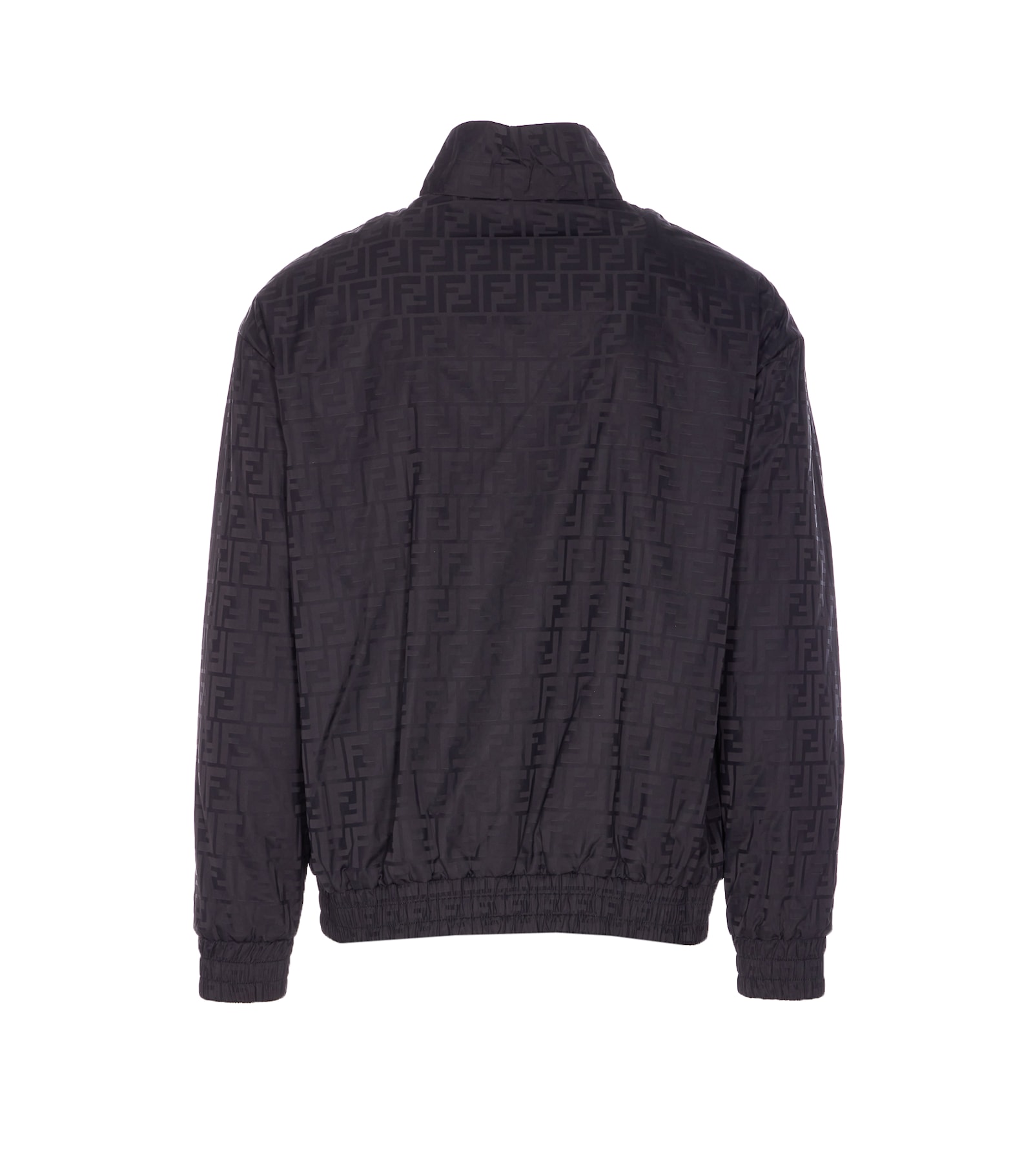 Fendi Ff Nylon Bomber In Black