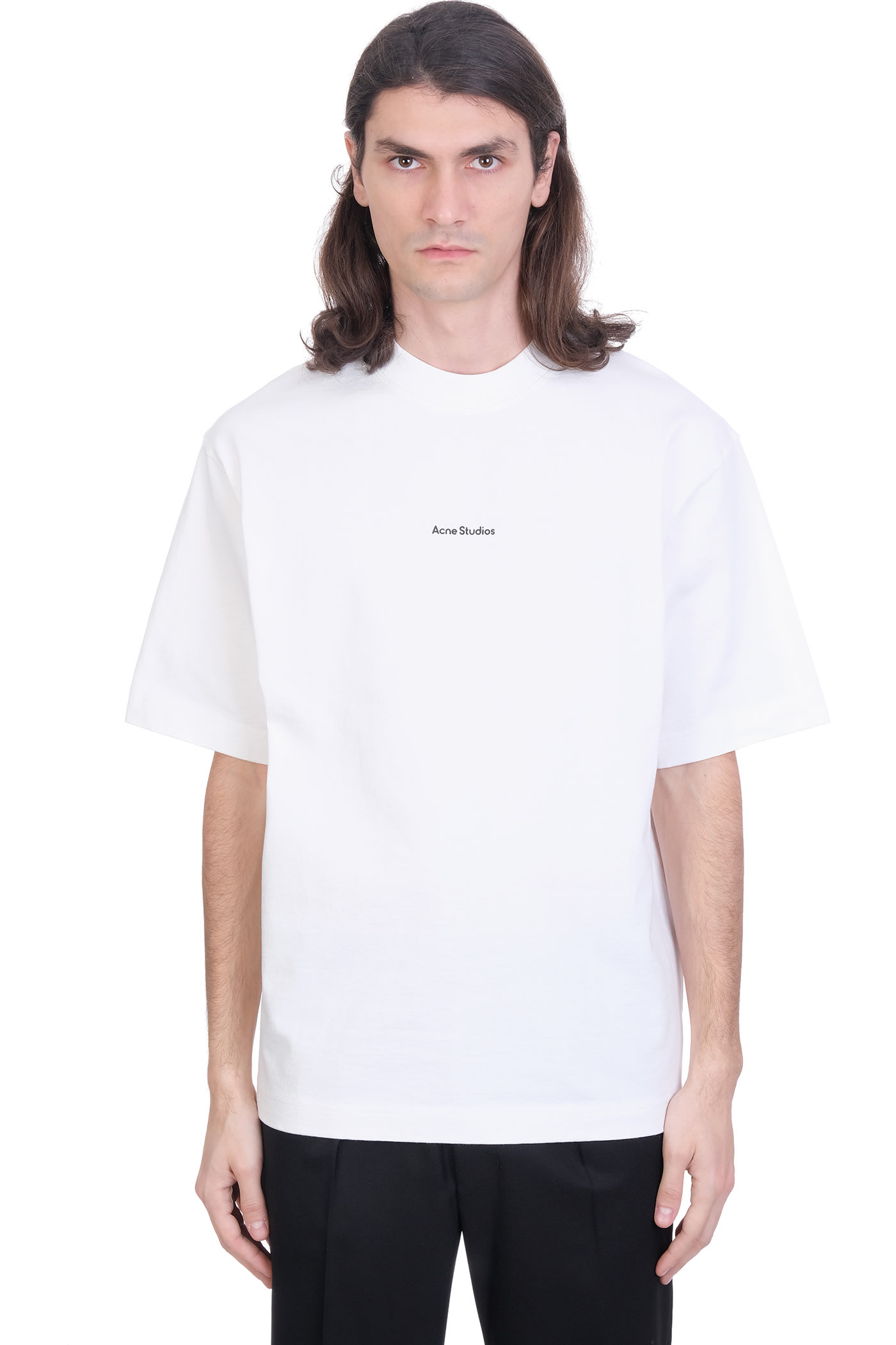 Acne Studios Extor Stamp T-shirt In White Cotton
