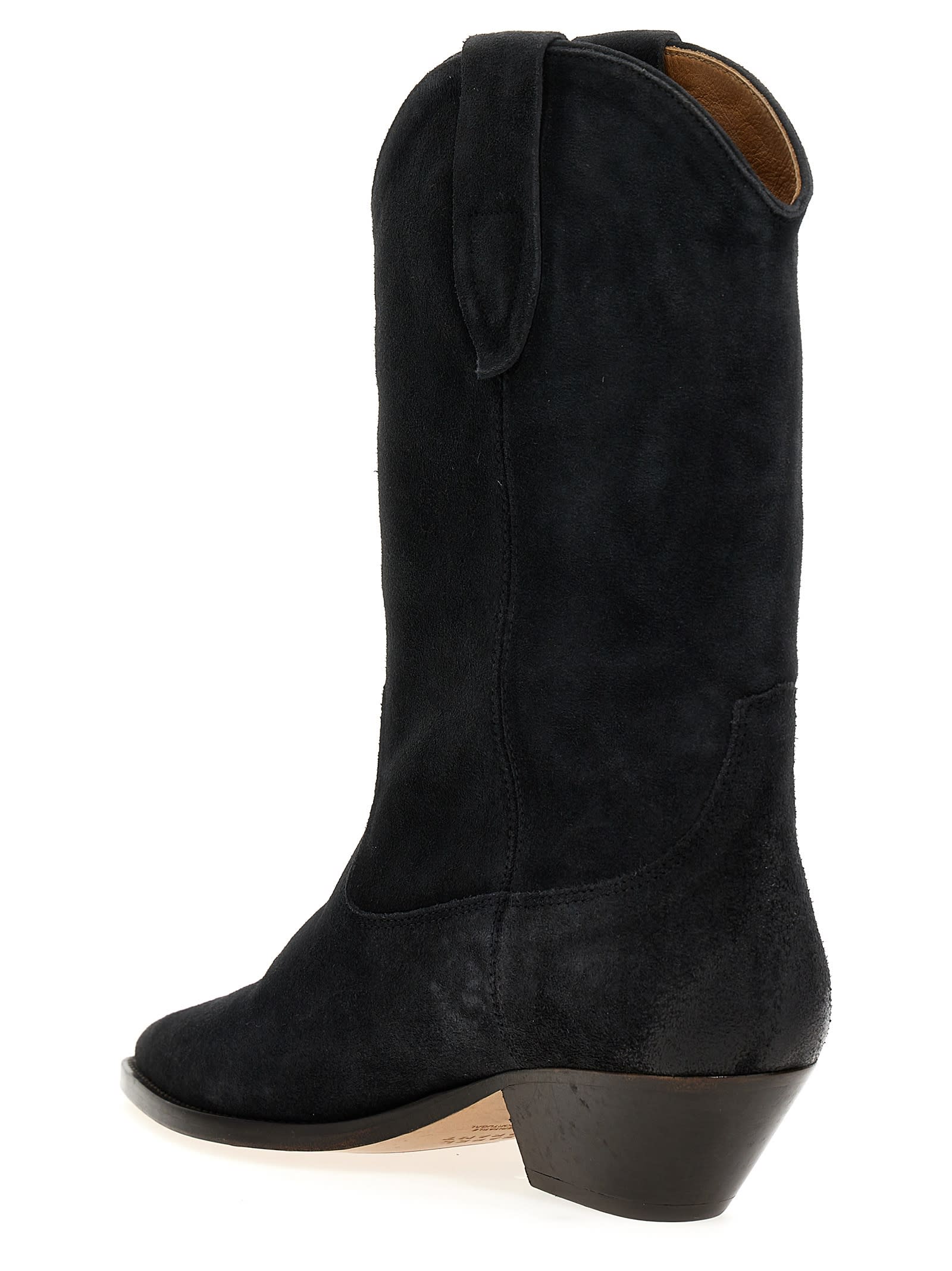 Shop Isabel Marant Duerto Suede Cowboy Boots In Faded Black