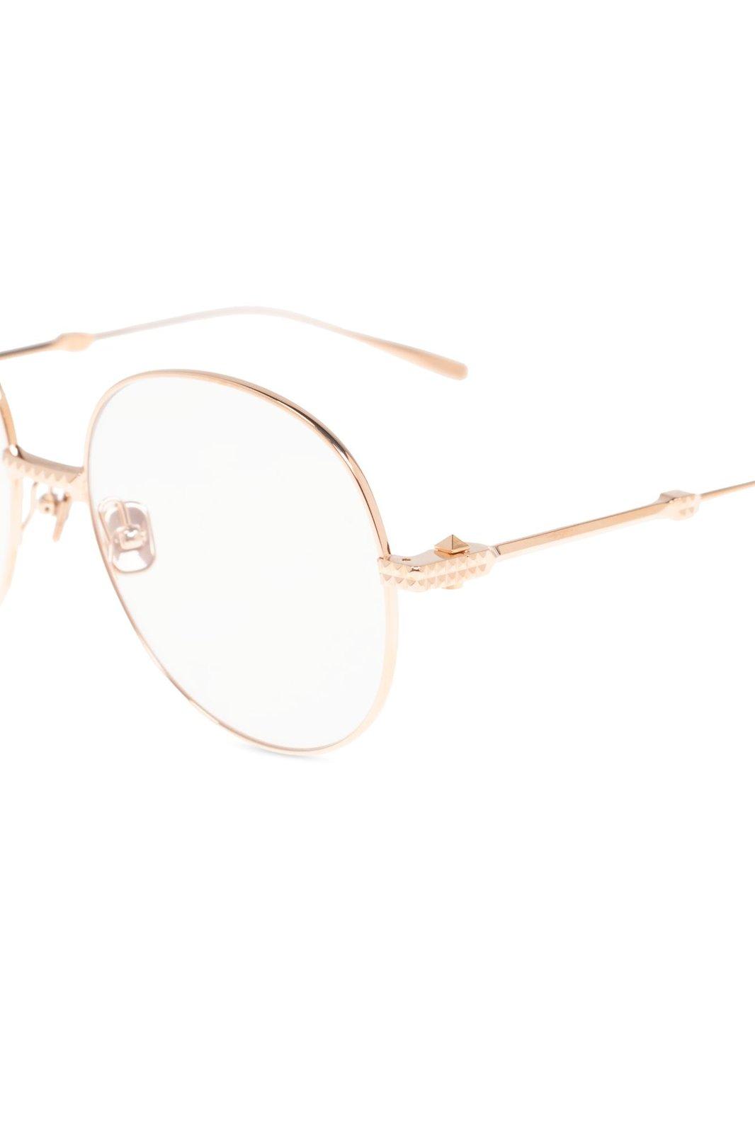 Valentino Round-frame Glasses In White