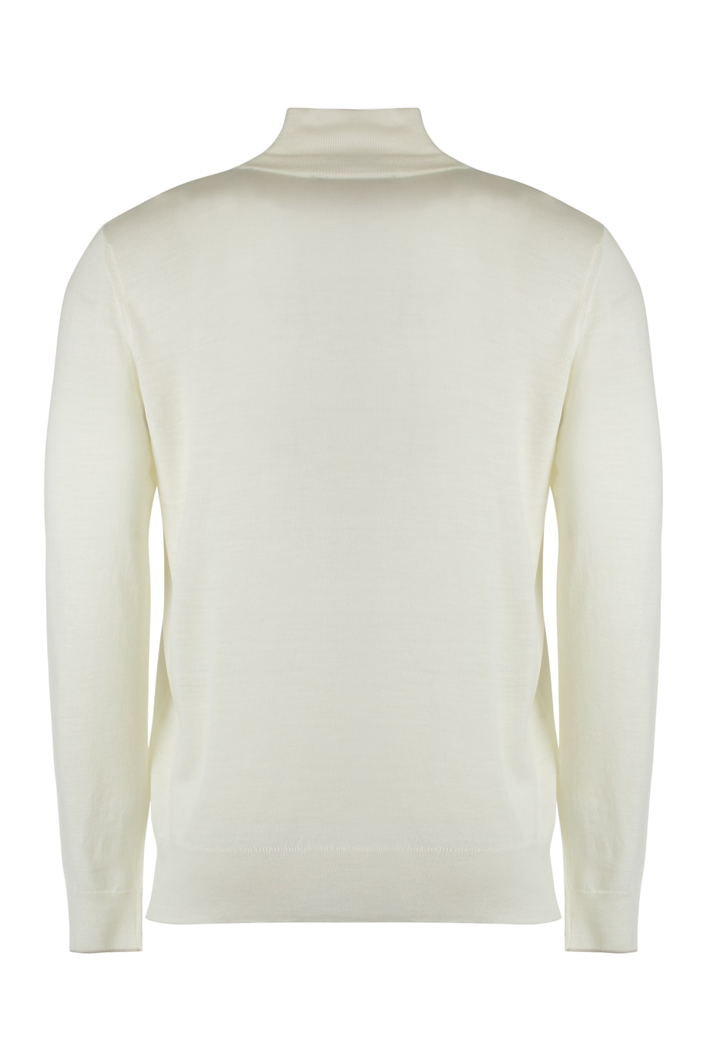 Moorer Terni Virgin-wool Half-zip Sweater In White
