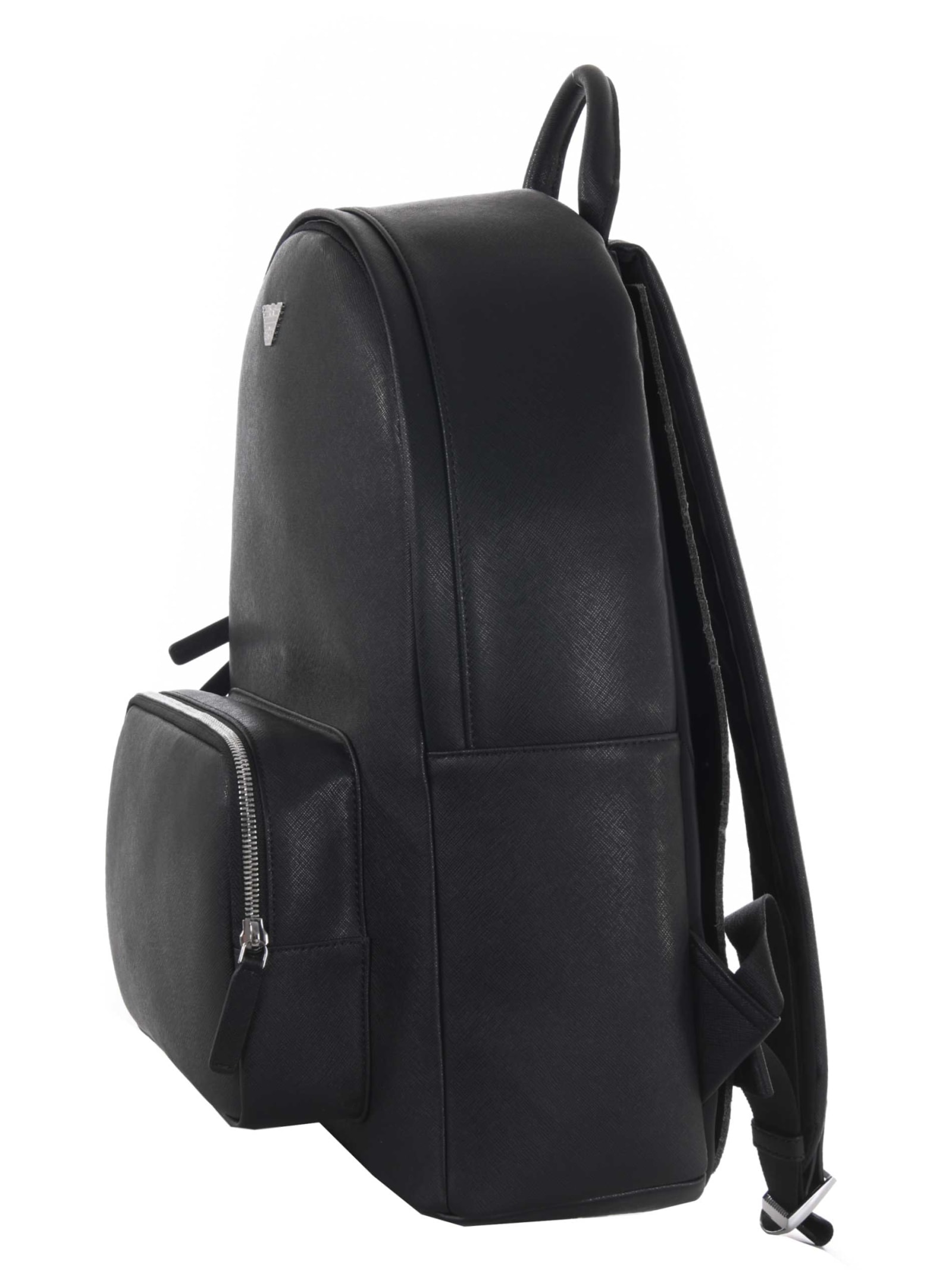 Emporio Armani Zaino Roundshape In Pelle Rigenerata Cn Aquila In Nero Neri E Grigi