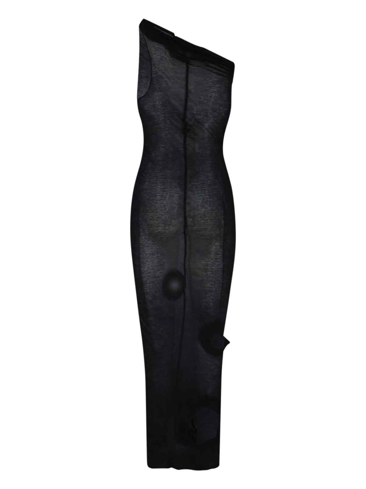 Rick Owens One Shoulder Sheer Midi Dress