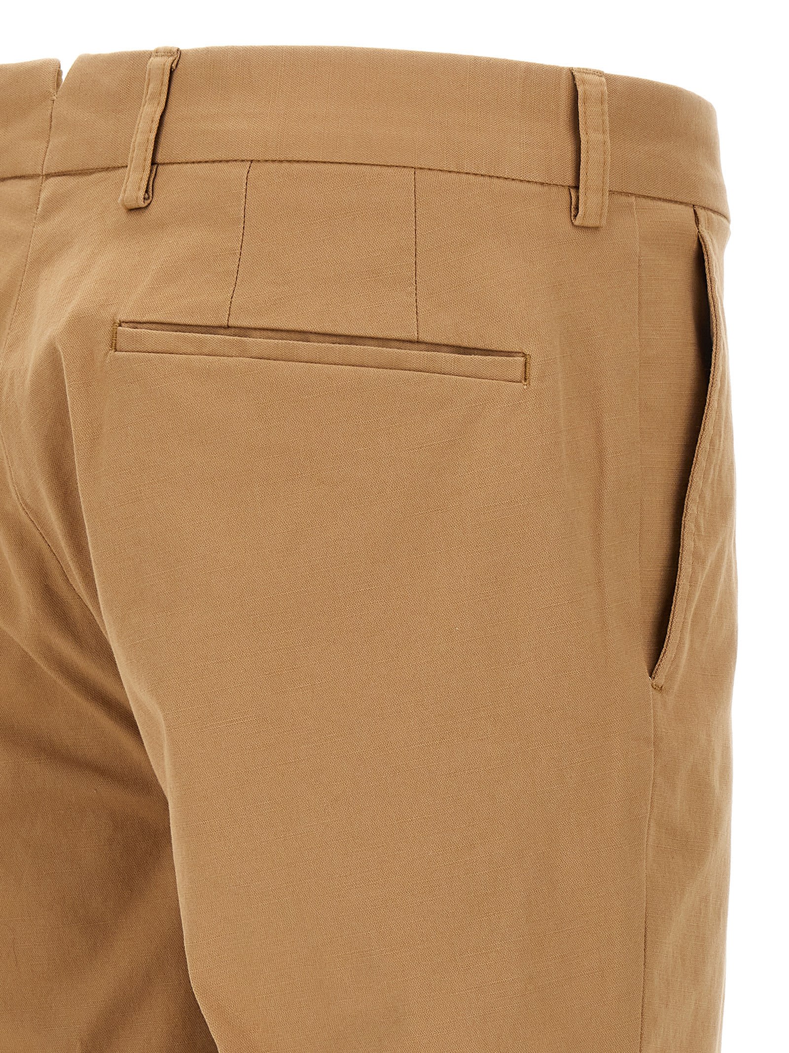 Incotex Cotton Trousers With Back Pocket And Belt Loops In Brown