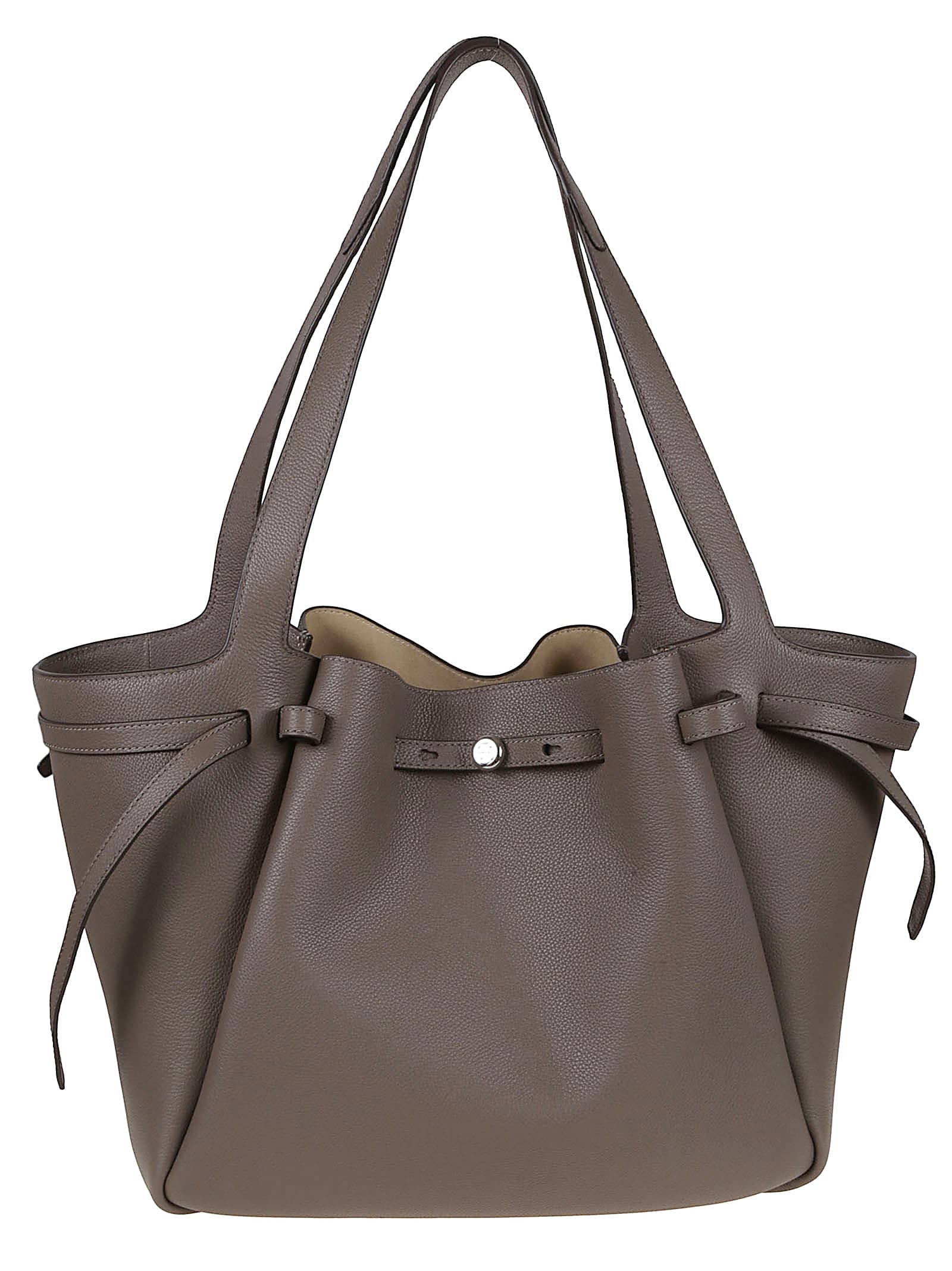 Tory Burch Romy Shoulder Bag In Soft Textured Leather In Brown