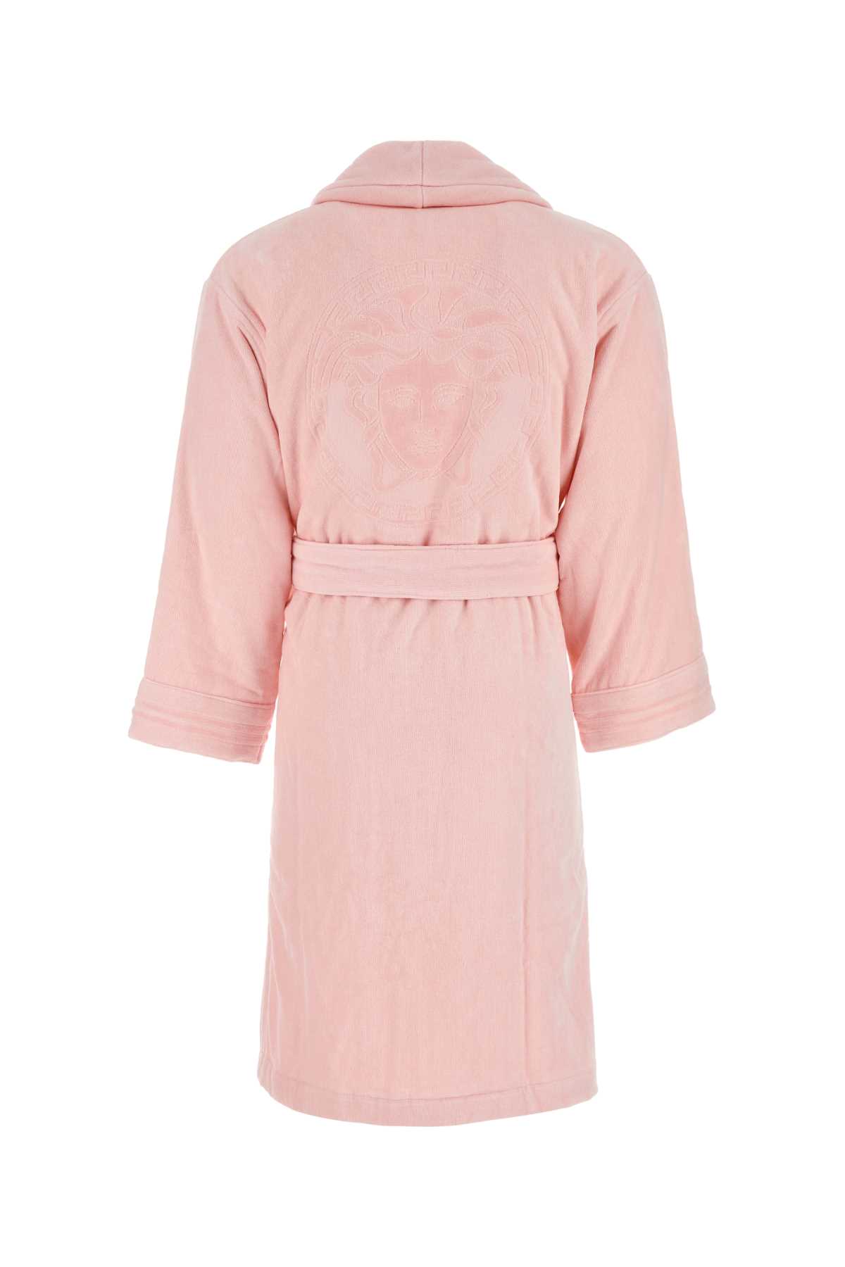 Shop Versace Pastel Pink Terry Fabric Bathrobe