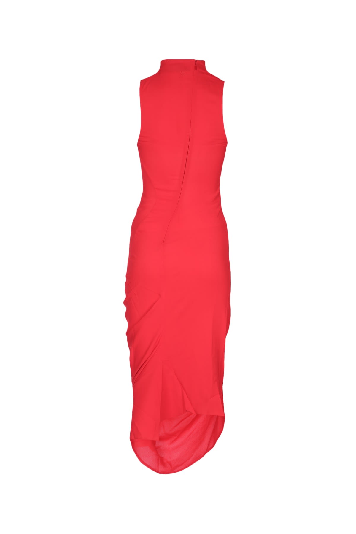Jacquemus Red High Neck Sleeveless Midi Dress