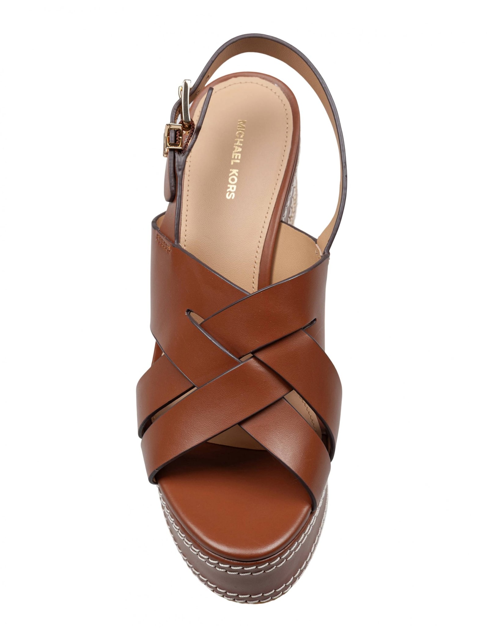 Michael Kors Nora Wedge Sandal In Leather Color