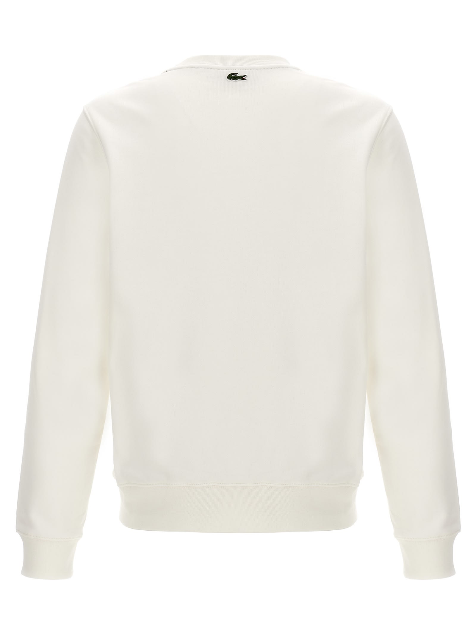 Shop Lacoste Logo Print Sweatshirt In White