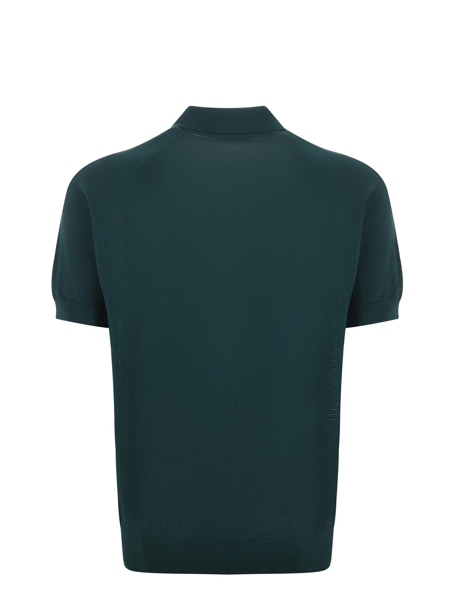 Shop Paolo Pecora Polo Shirt In Cotton Thread In Verde