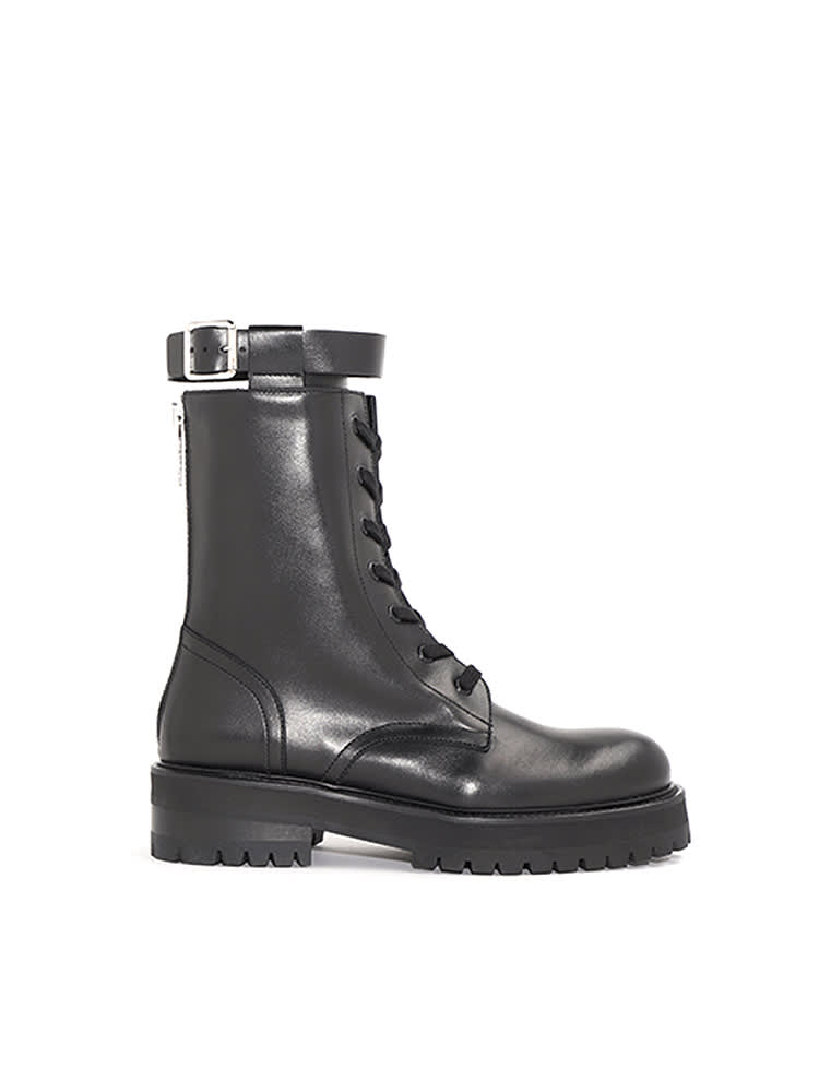Dondup Leather And Rubber Ankle Boots In Black