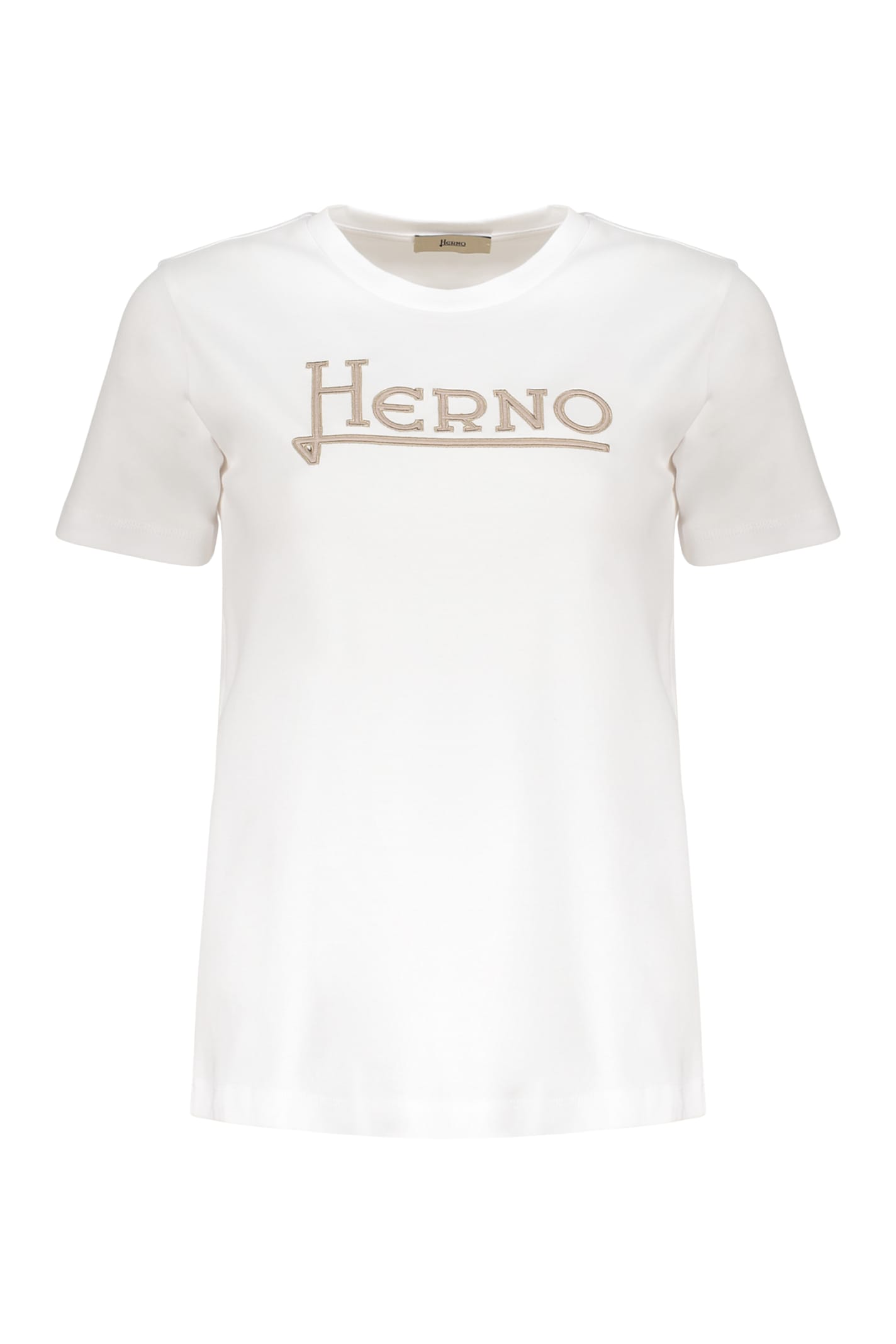 Herno White Interlock Jersey Logo T-shirt In White