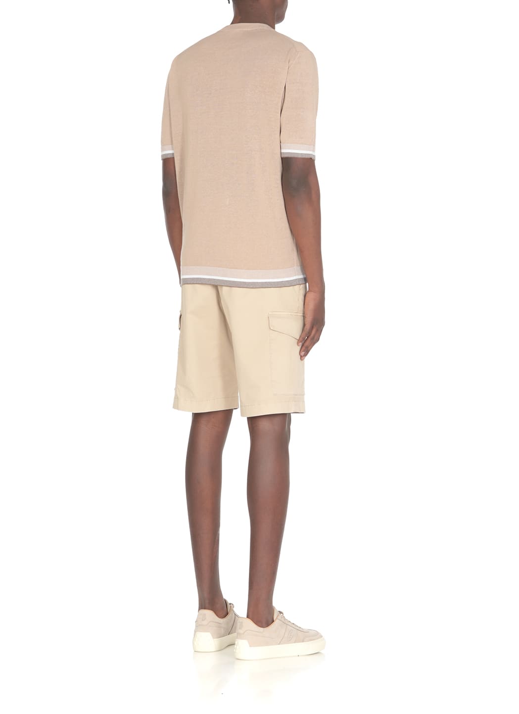 Shop Peserico Linen And Cotton T-shirt In Beige