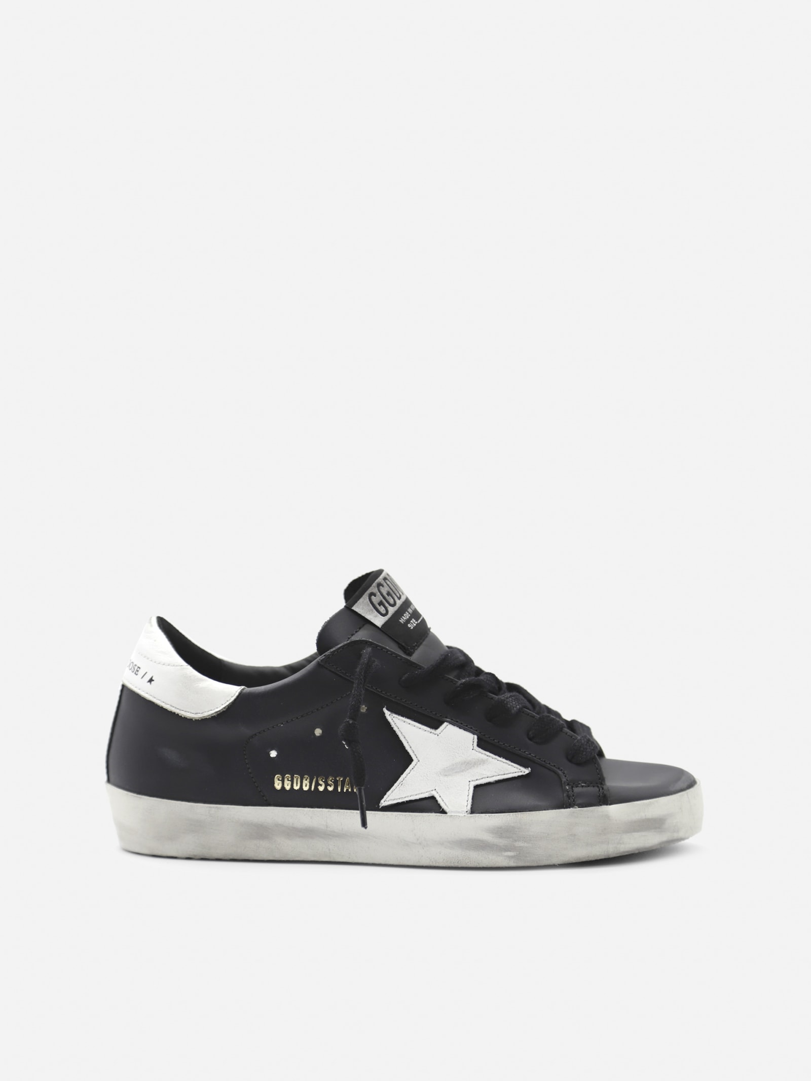 Golden Goose Superstar Leather Sneakers In Black