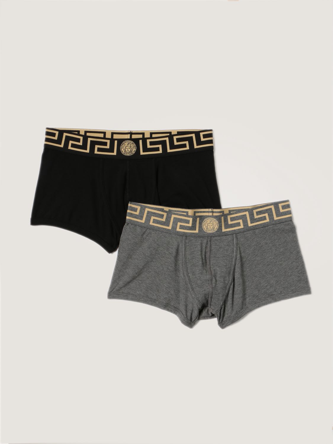 Versace Underwear Underwear Set Of 2 Versace Underwear Shorts In Stretch Cotton With Greca