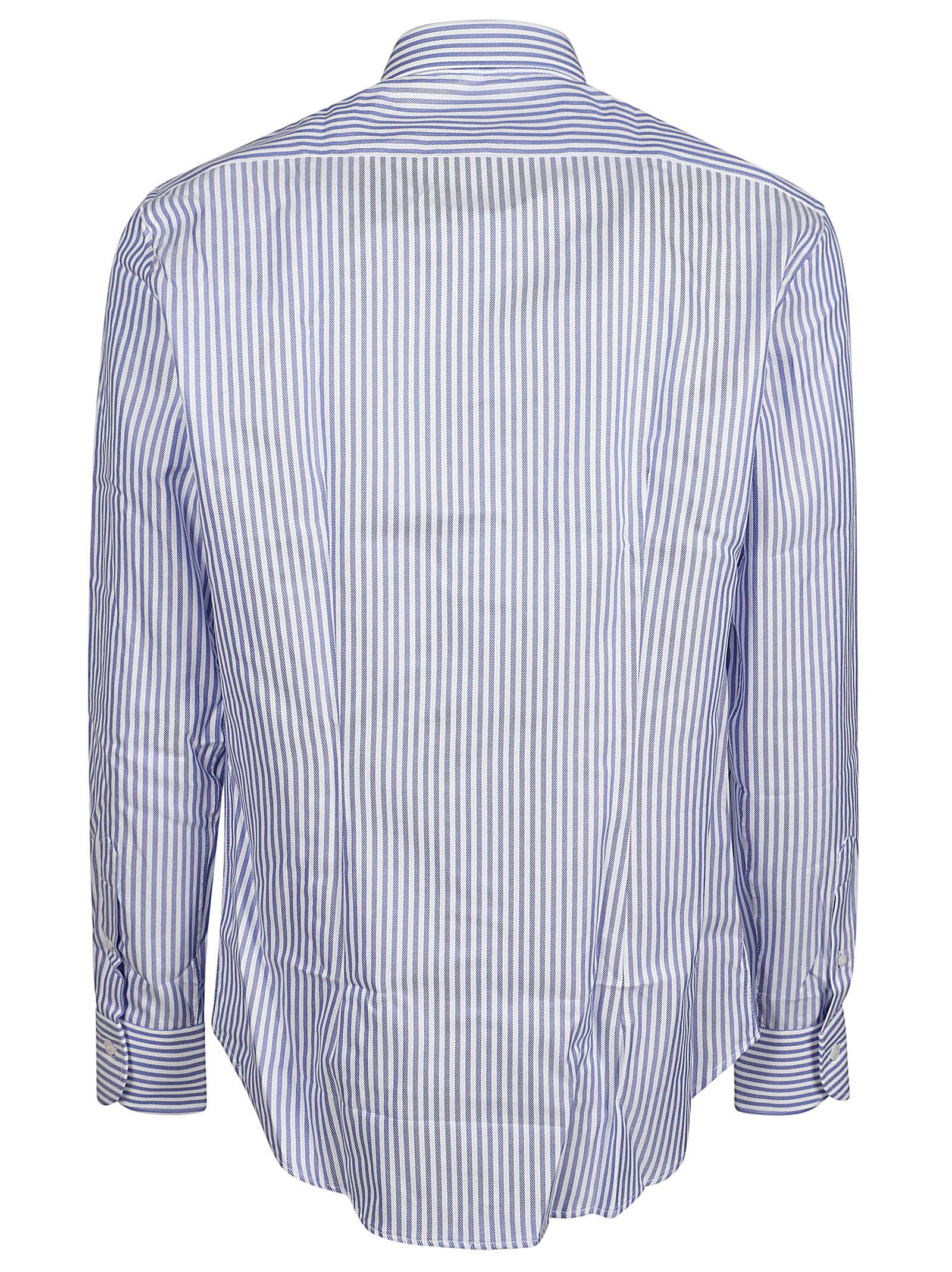 Shop Orian Long Sleeve Slim Shirt In Bianco/azzurro